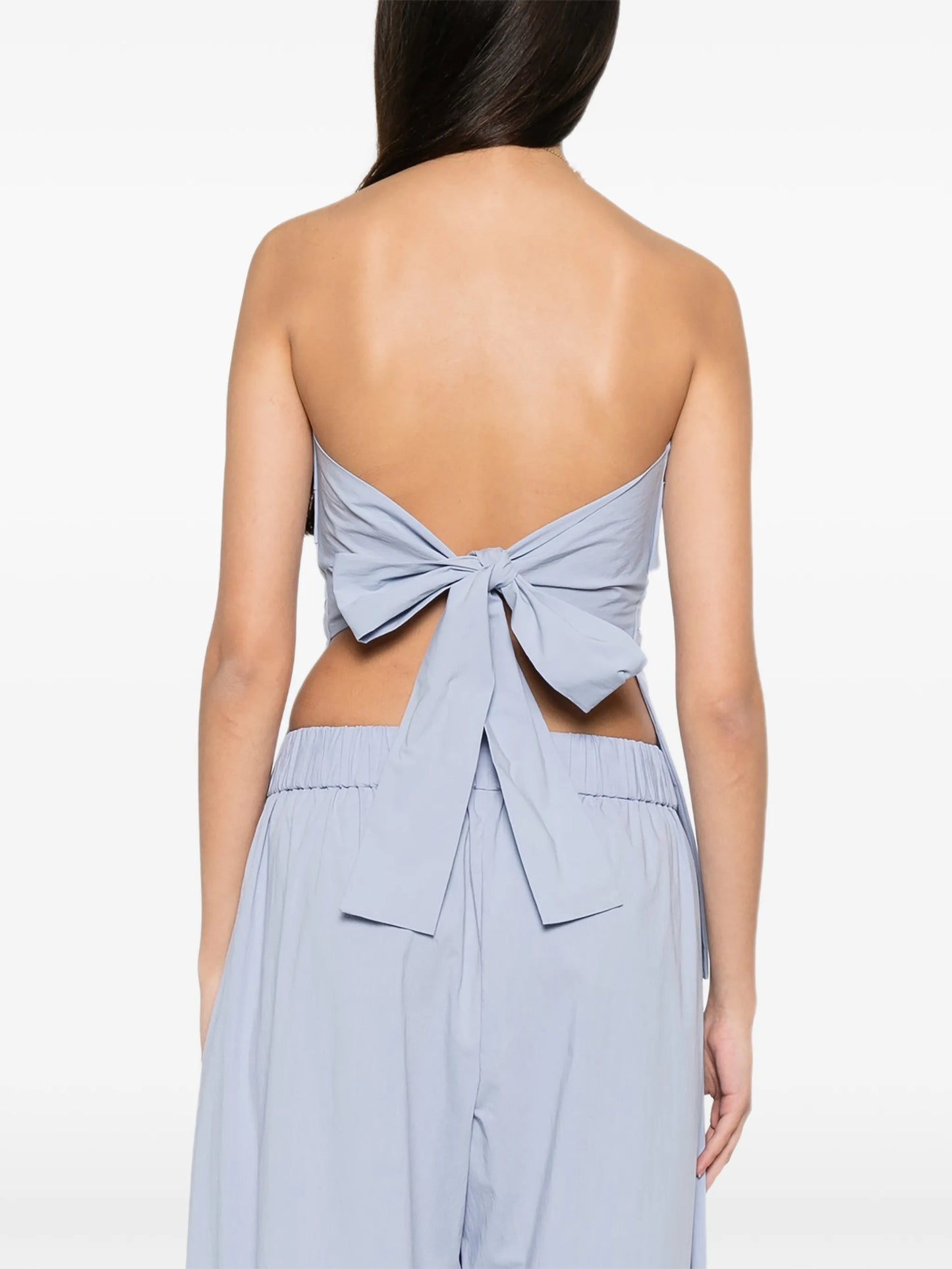 strapless tie-back top