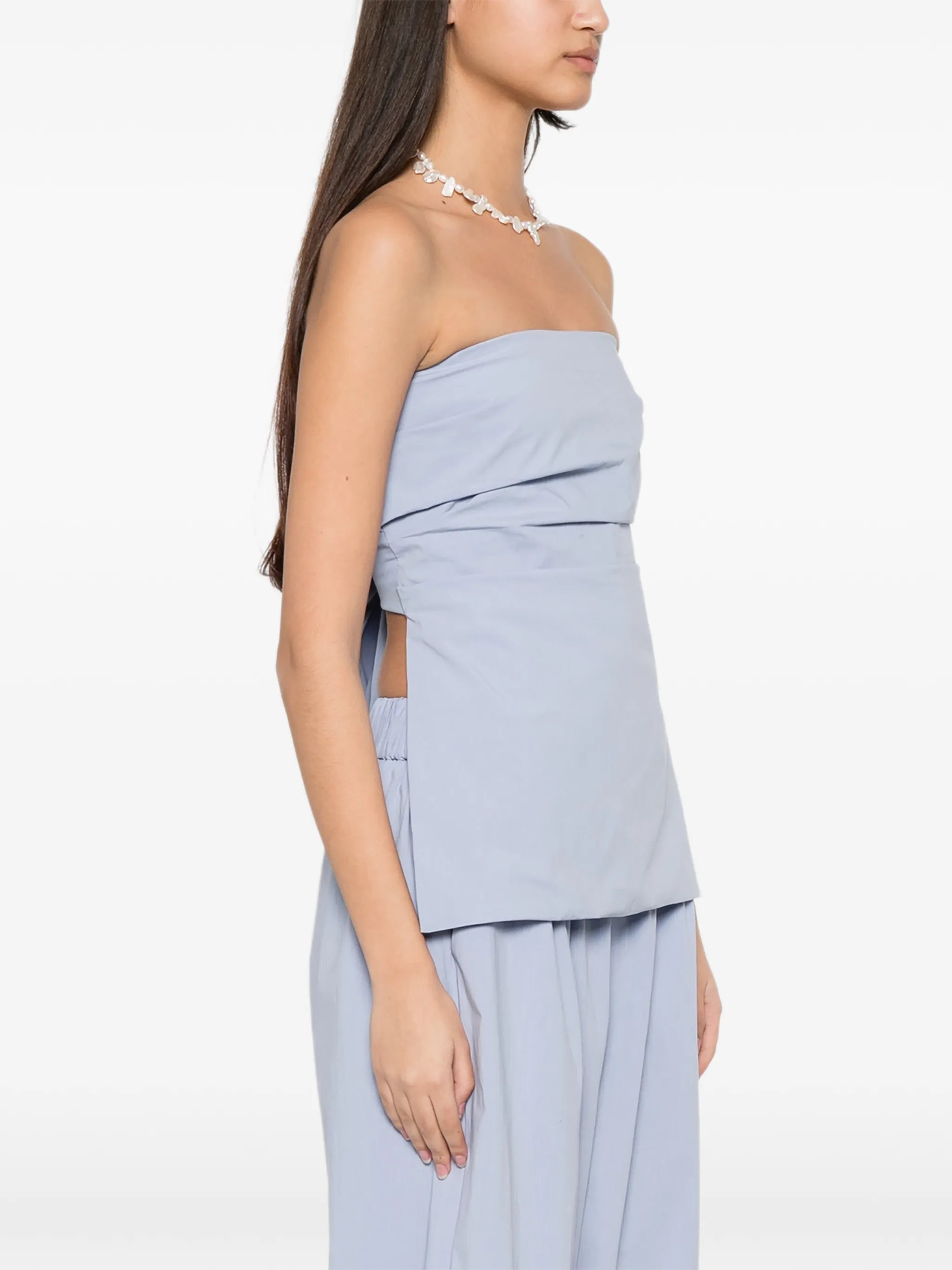 strapless tie-back top