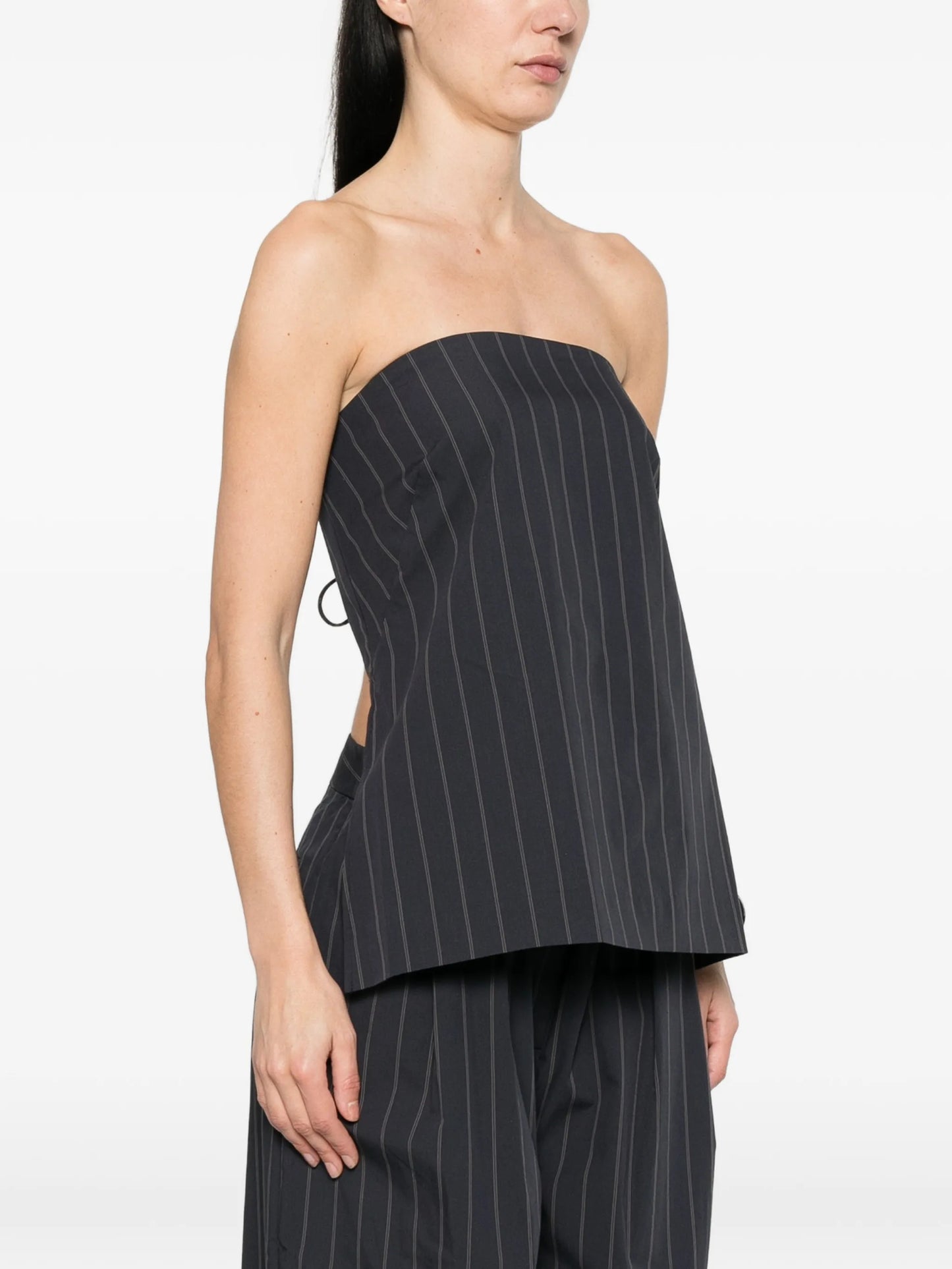 strapless striped top