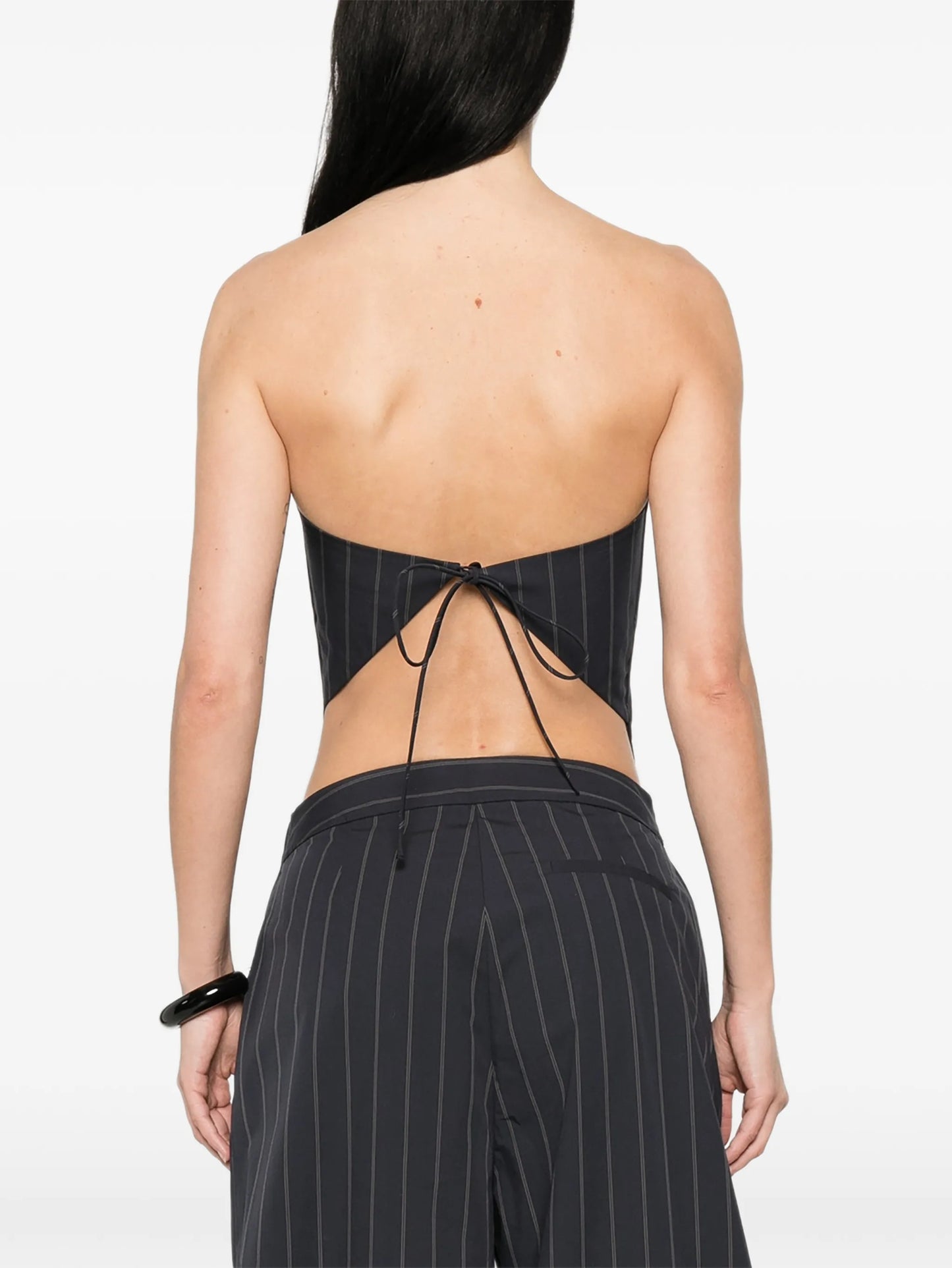 strapless striped top