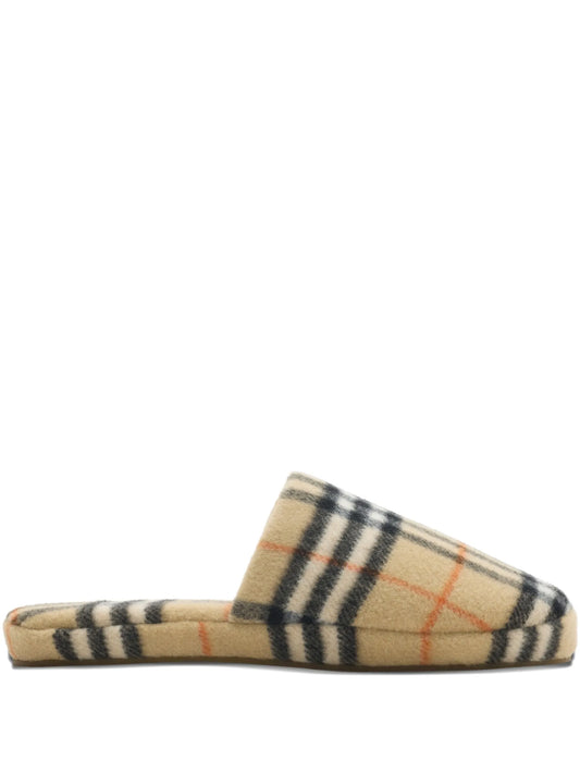 checked slippers
