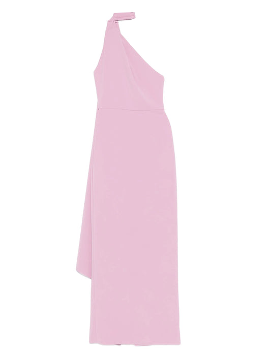 one-shoulder drape dress