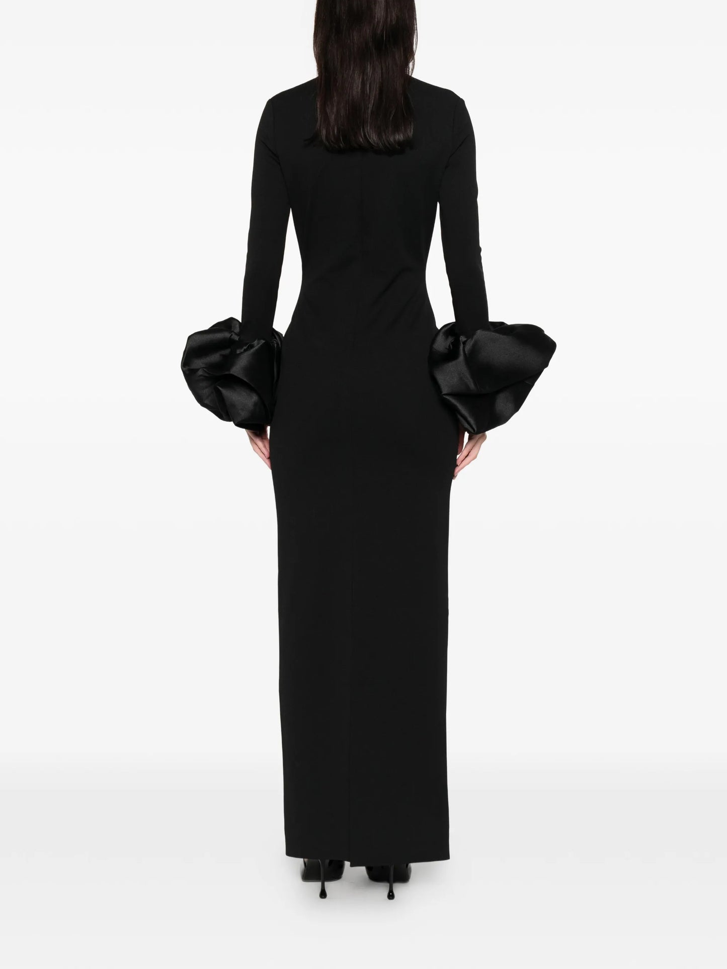 V-neck ruffled dress