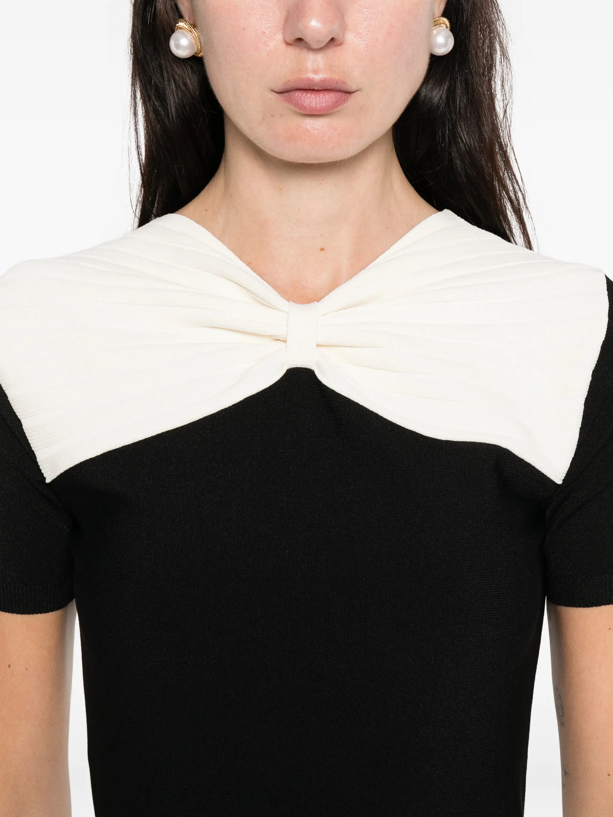 bow-detail mini dress