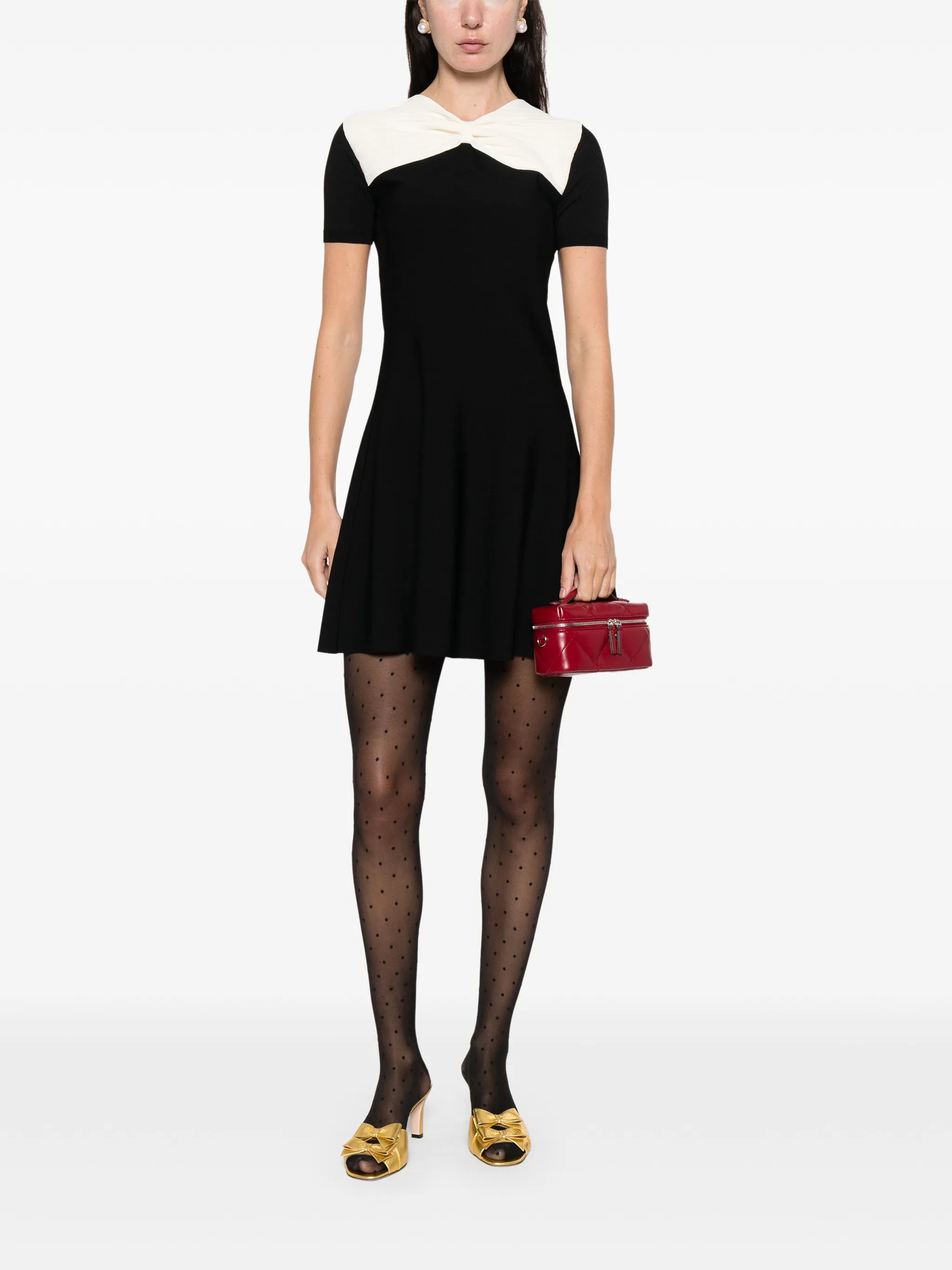 bow-detail mini dress