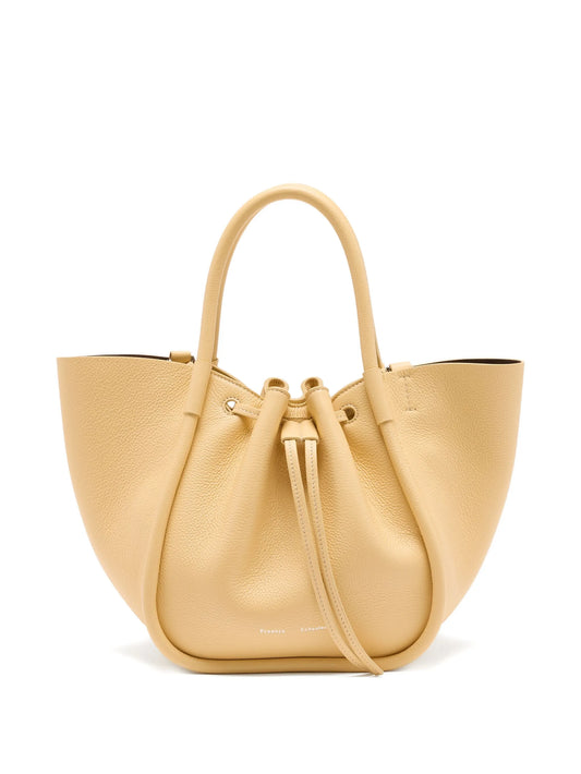 small ruched tote bag