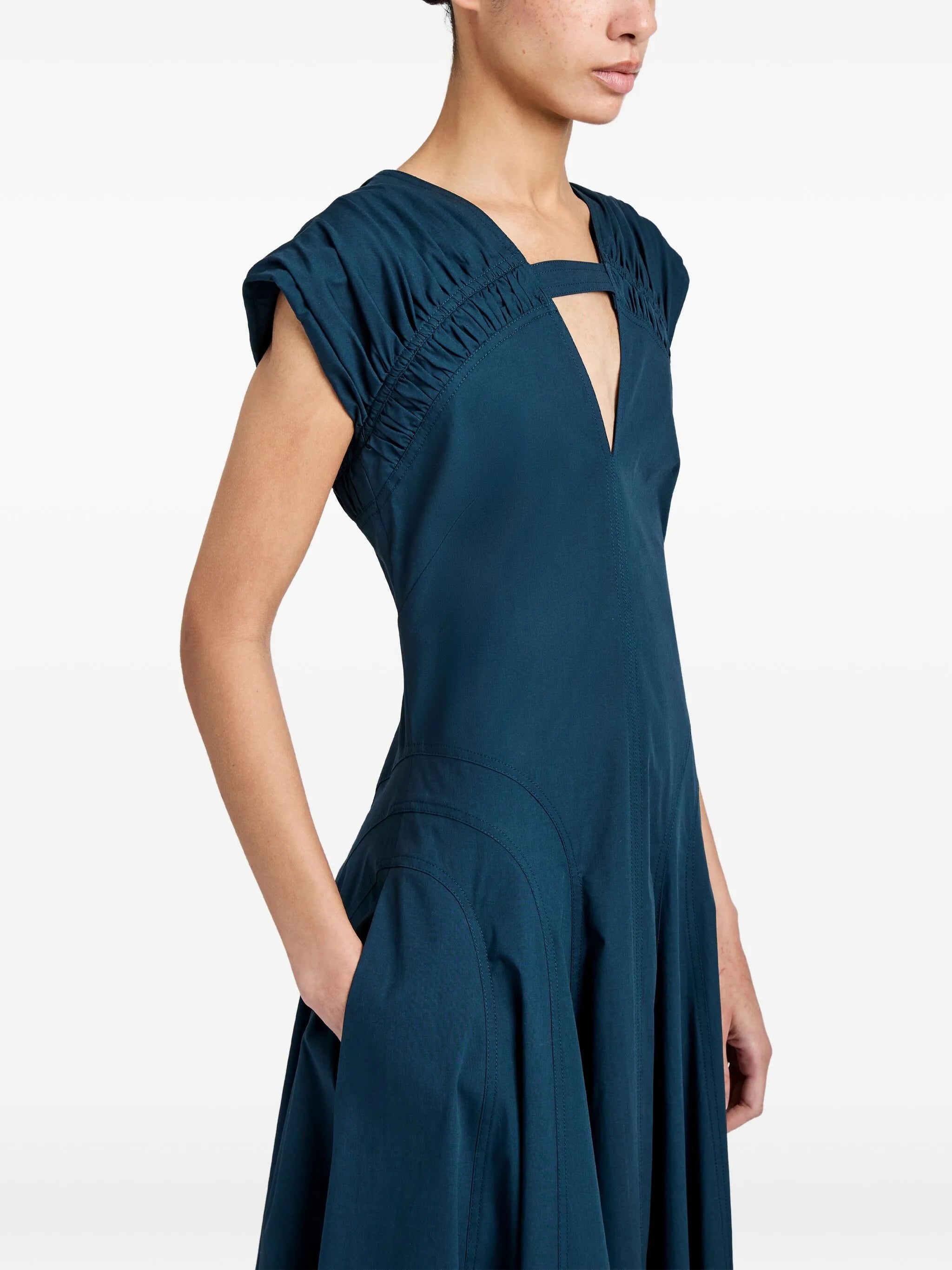 Manoela cut-out gathered midi dress