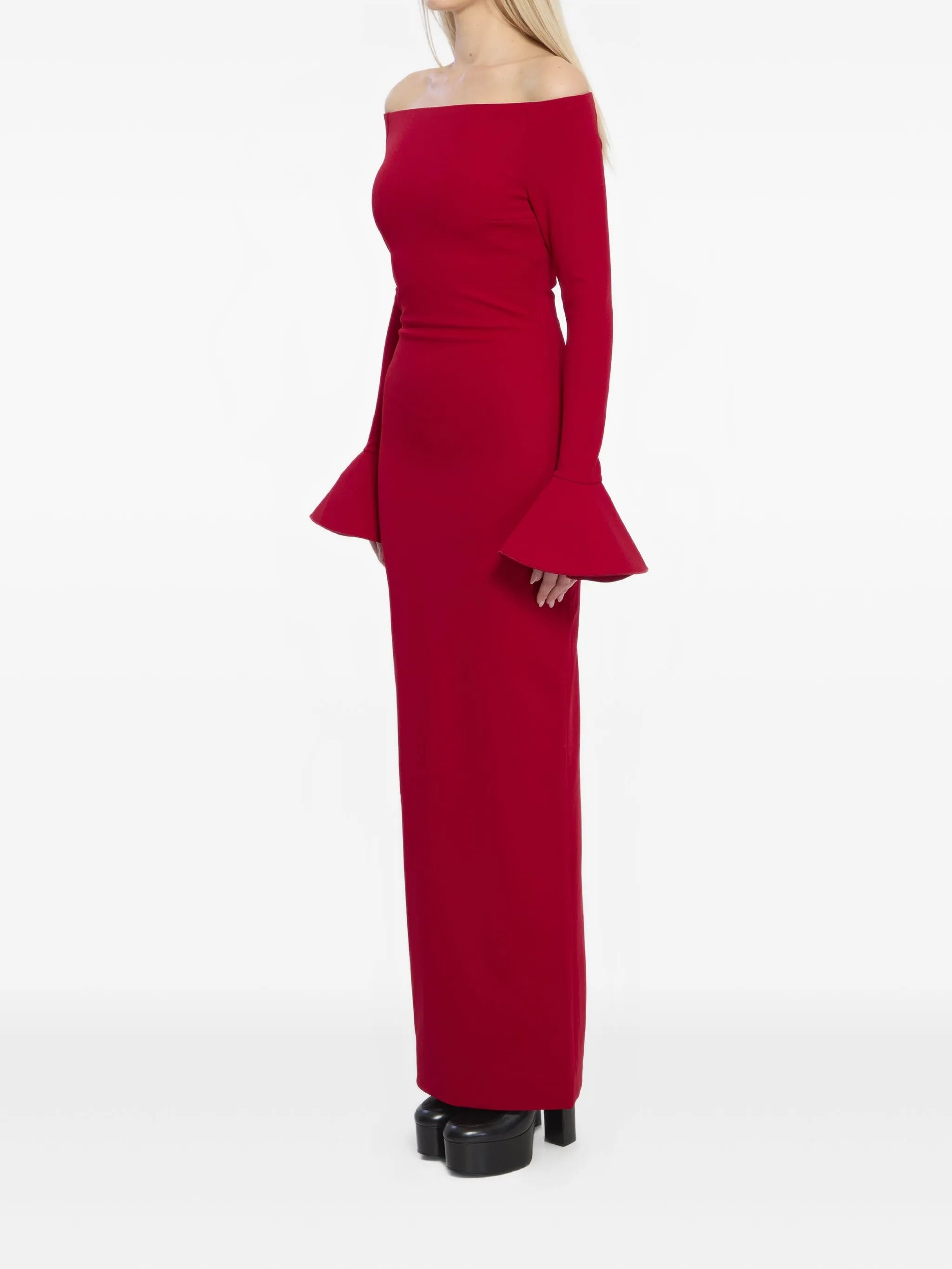 Anica flared-cuffs maxi dress