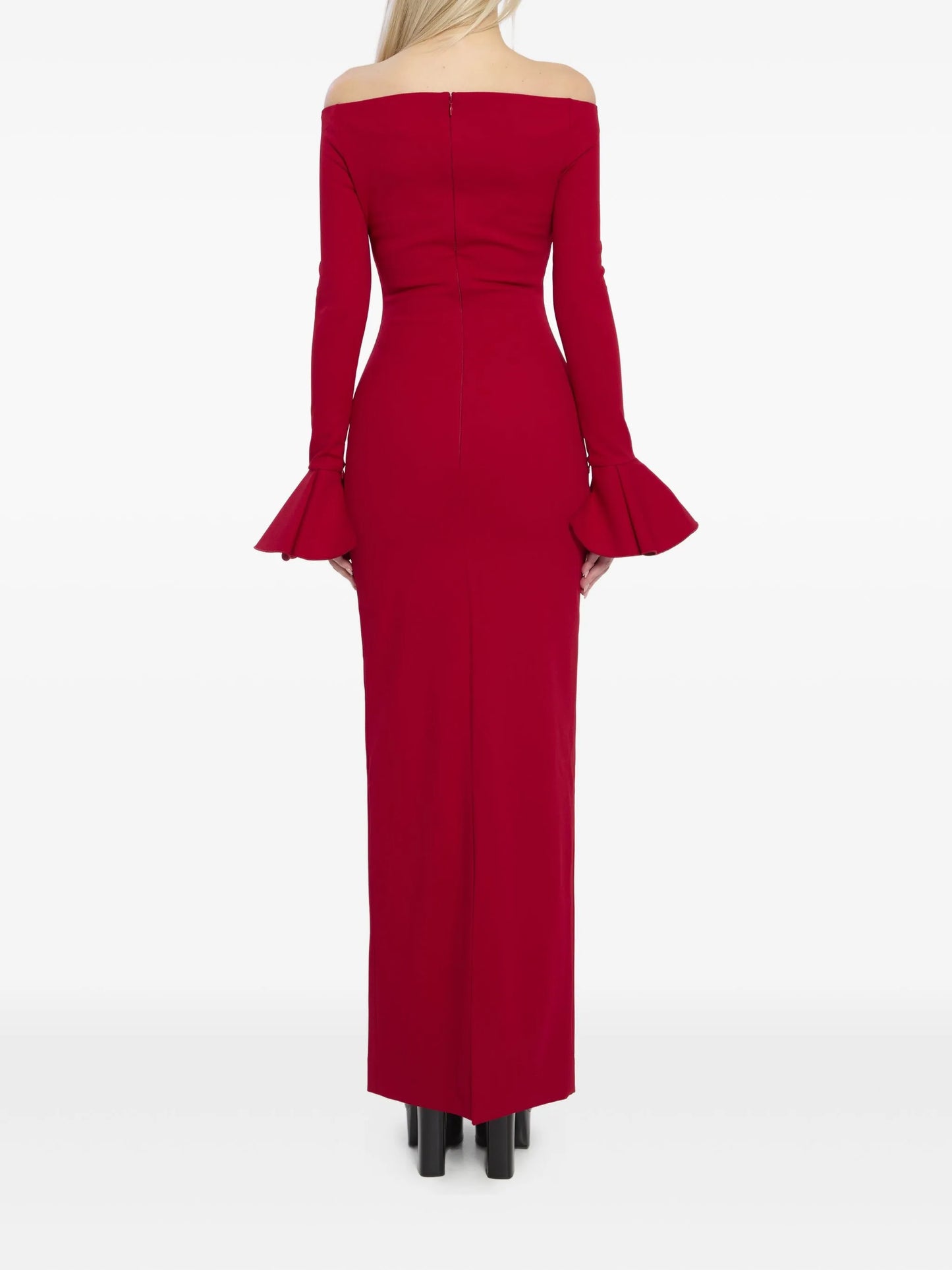 Anica flared-cuffs maxi dress