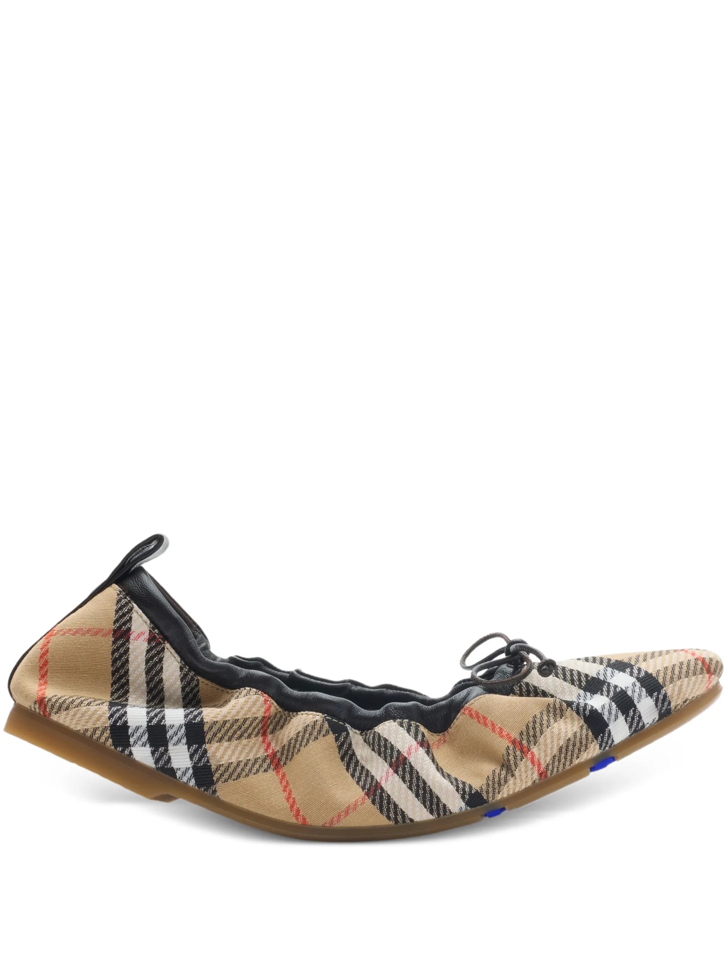 Fawn check bow ballet flats