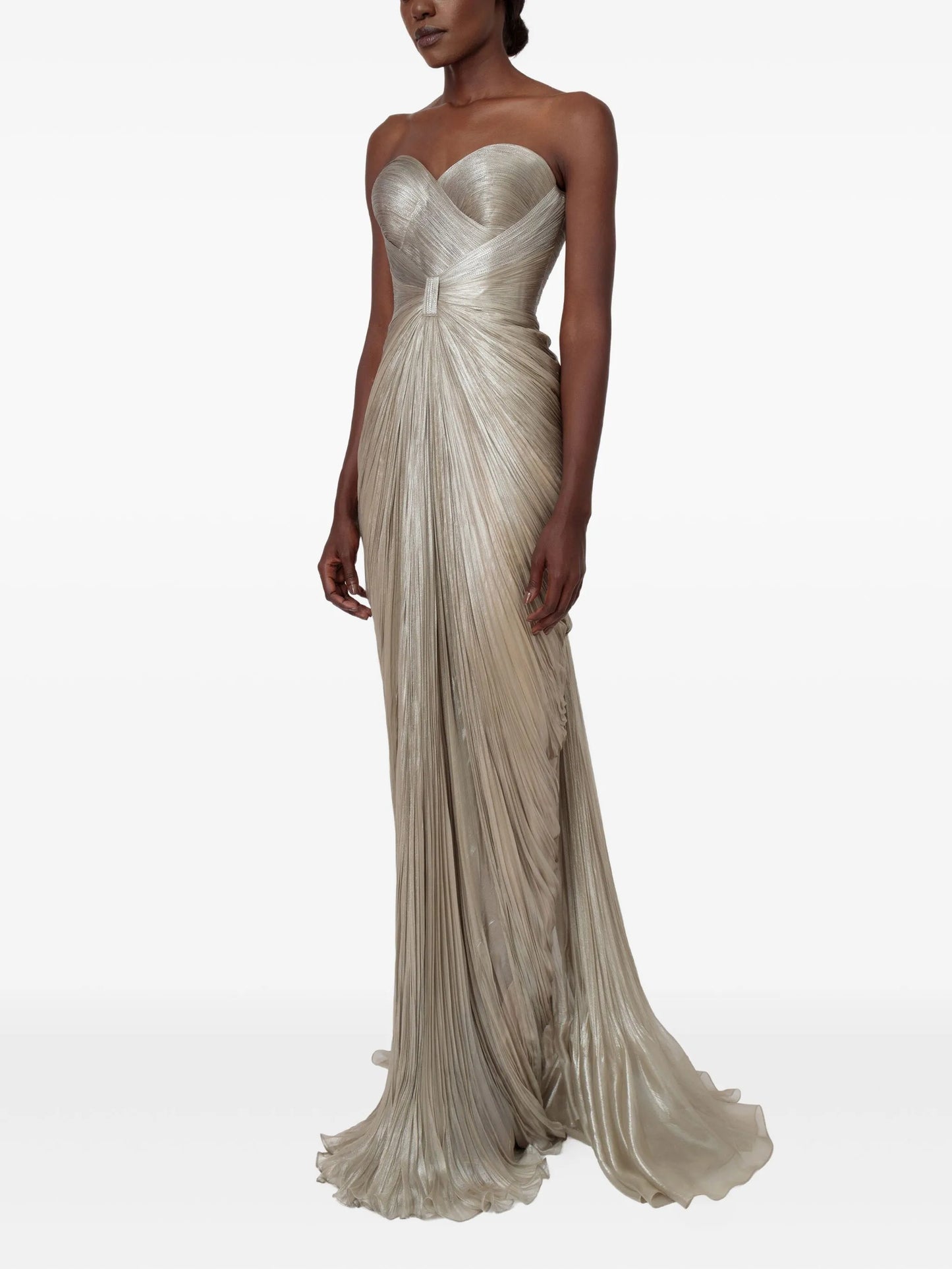 Iolanda strapless-pleated maxi dress