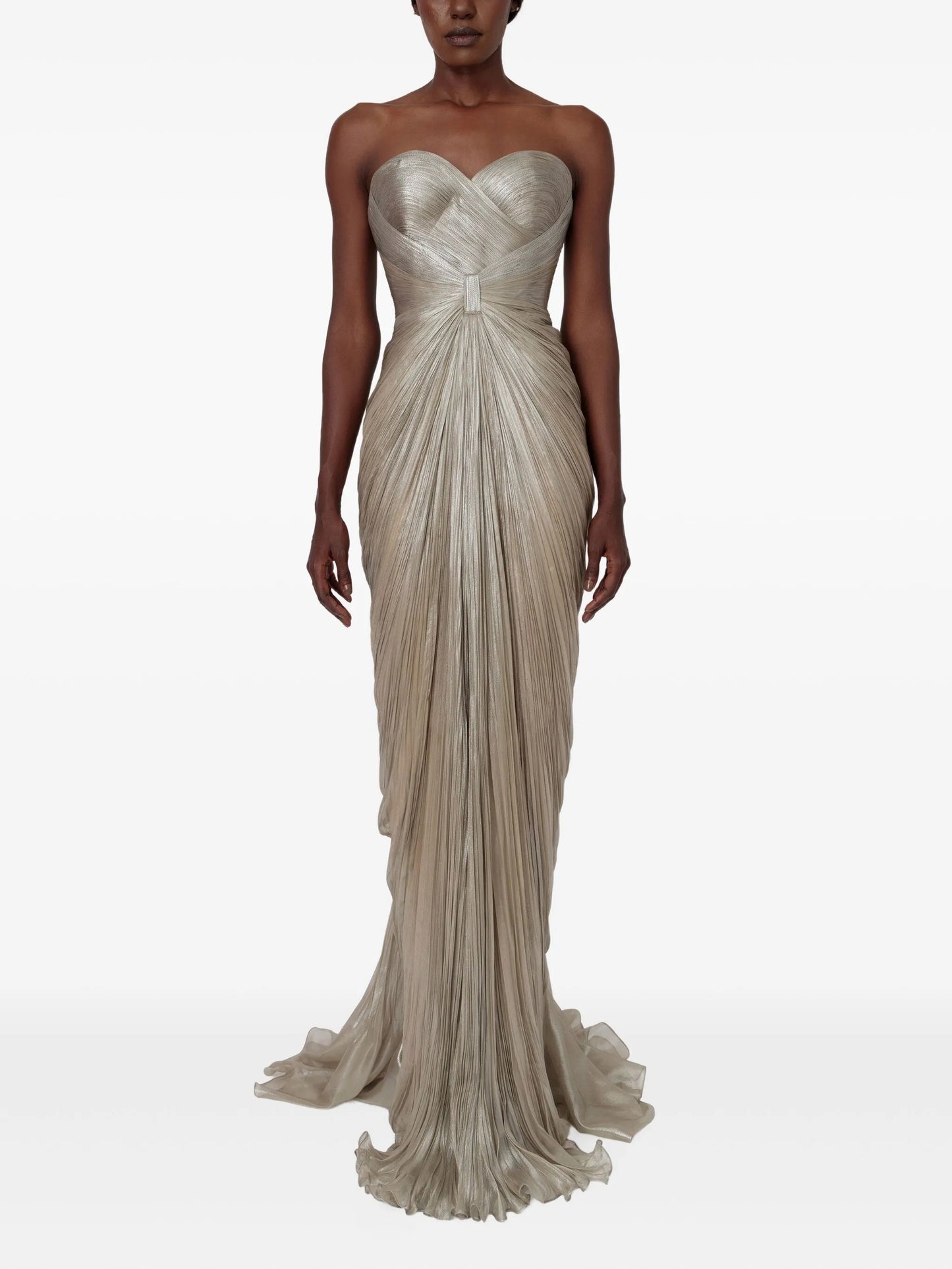 Iolanda strapless-pleated maxi dress