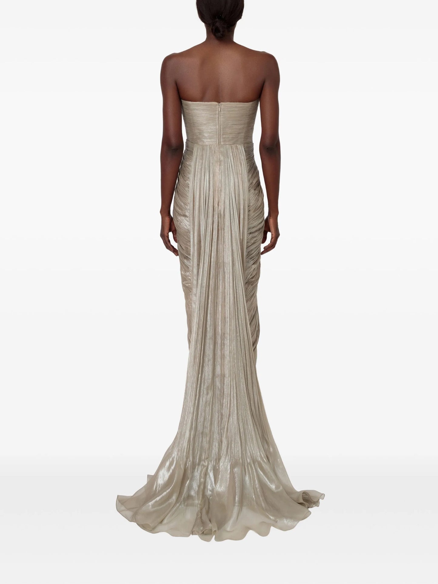 Iolanda strapless-pleated maxi dress