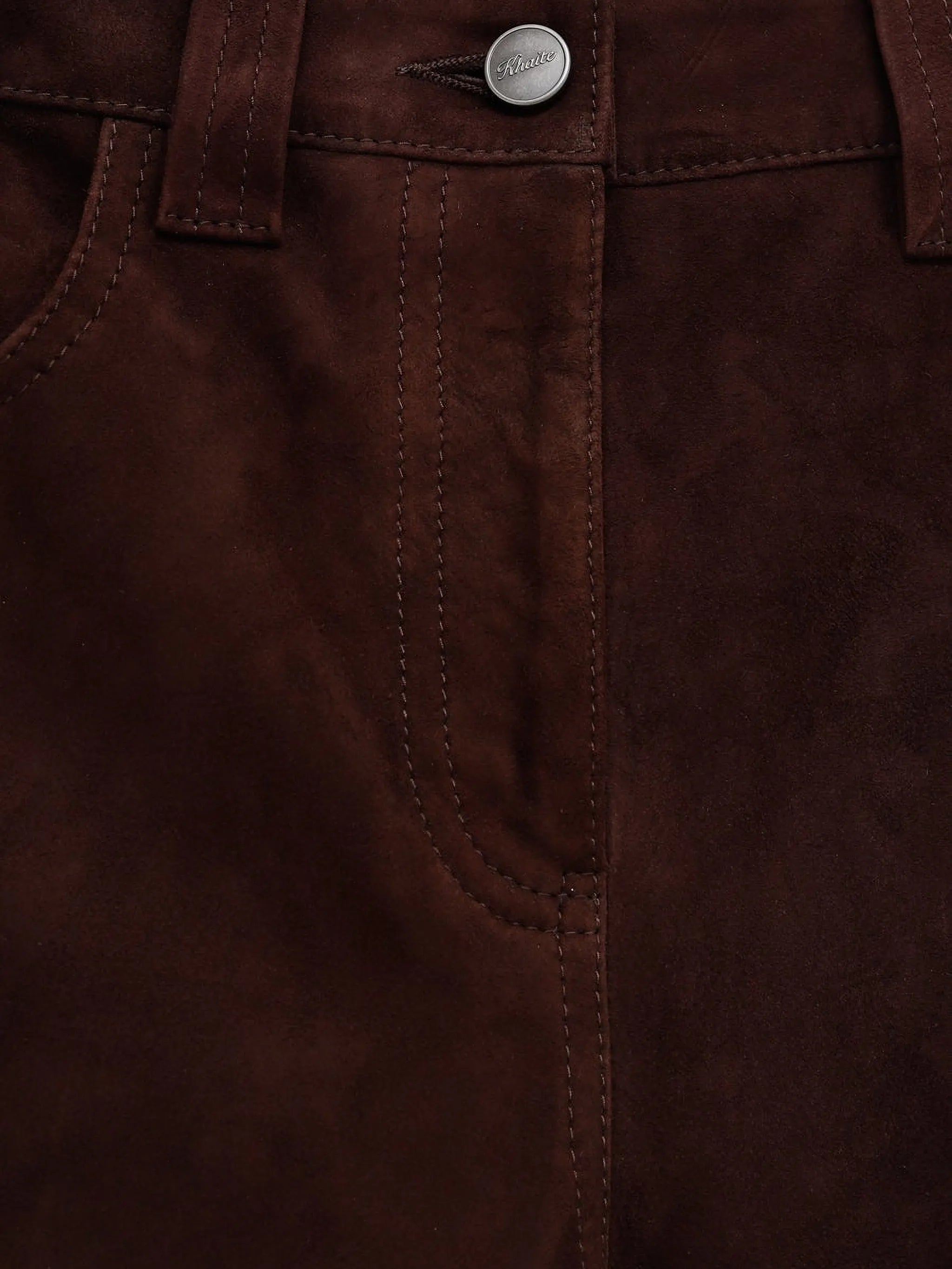 straight suede trousers