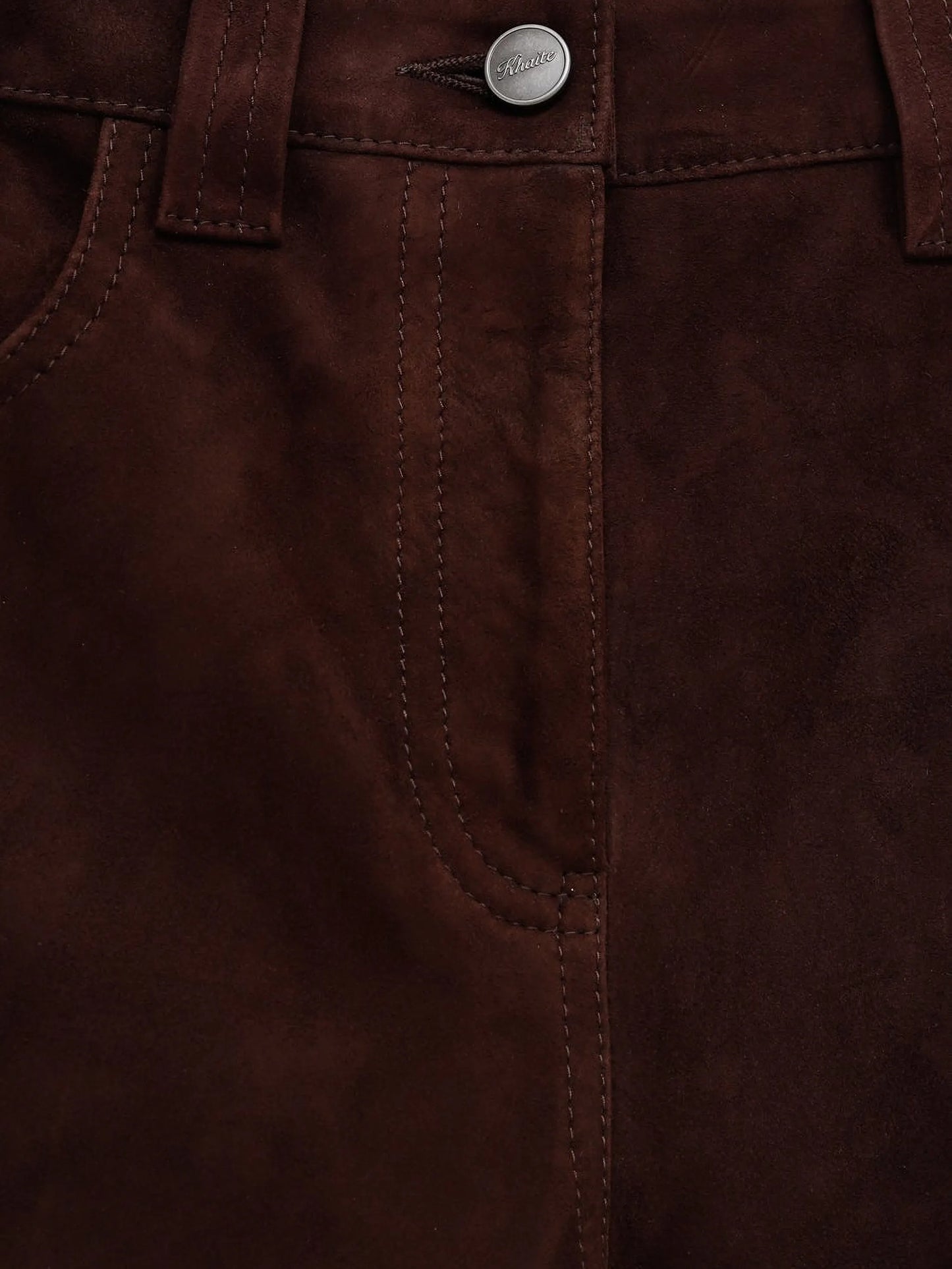 straight suede trousers