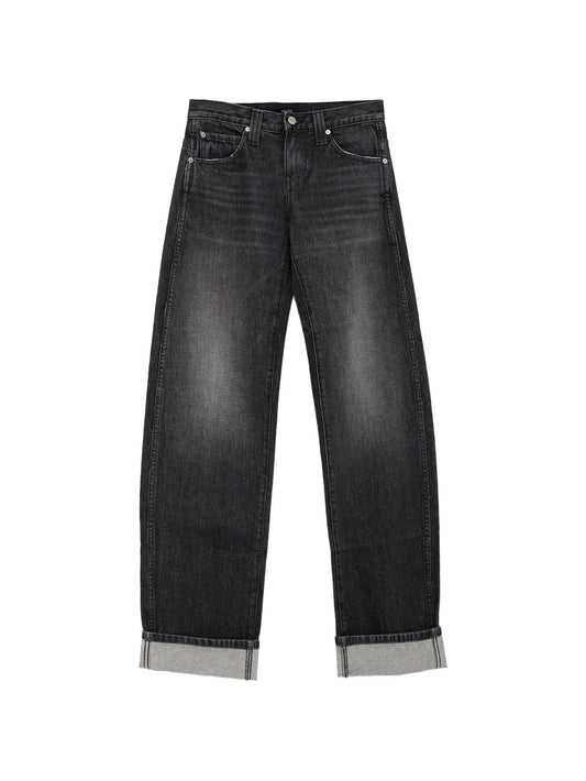 cuffed denim jeans
