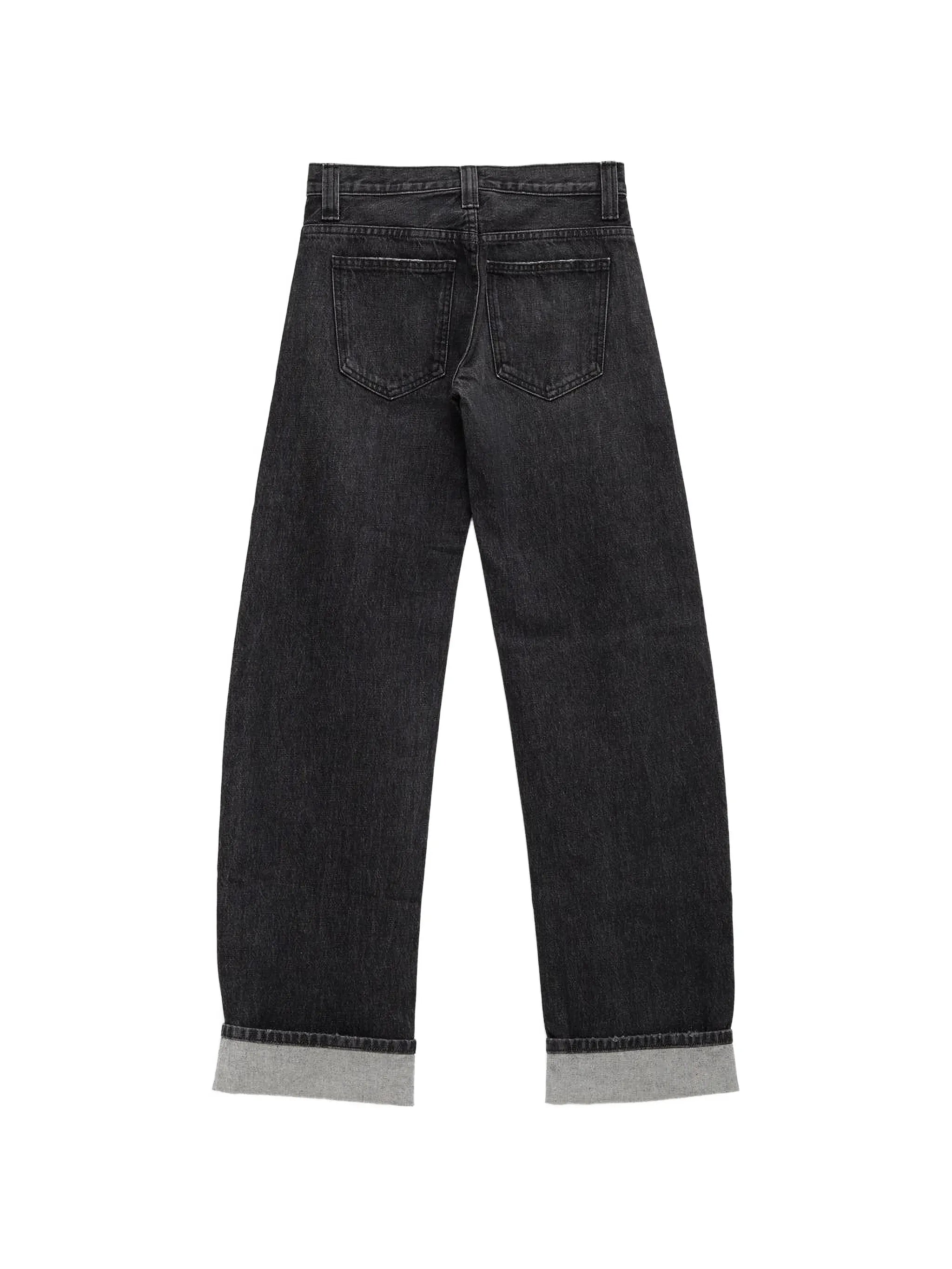 cuffed denim jeans
