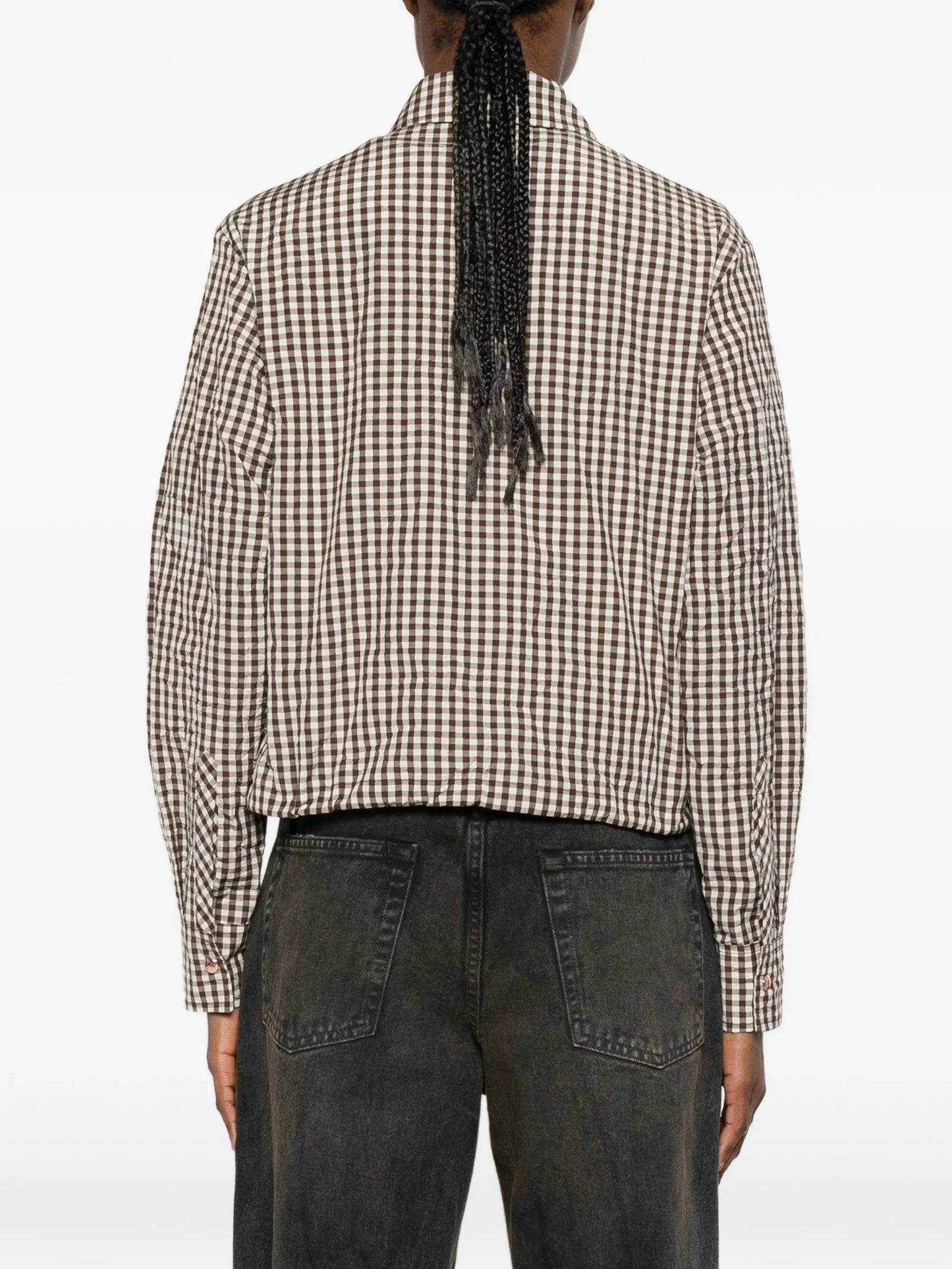 gingham logo-patch jacket