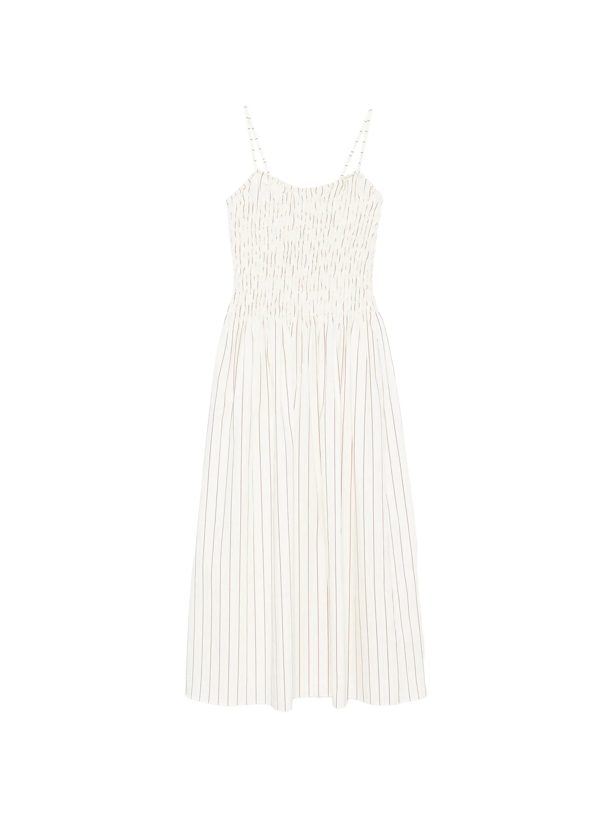 Araceli striped shirred maxi dress