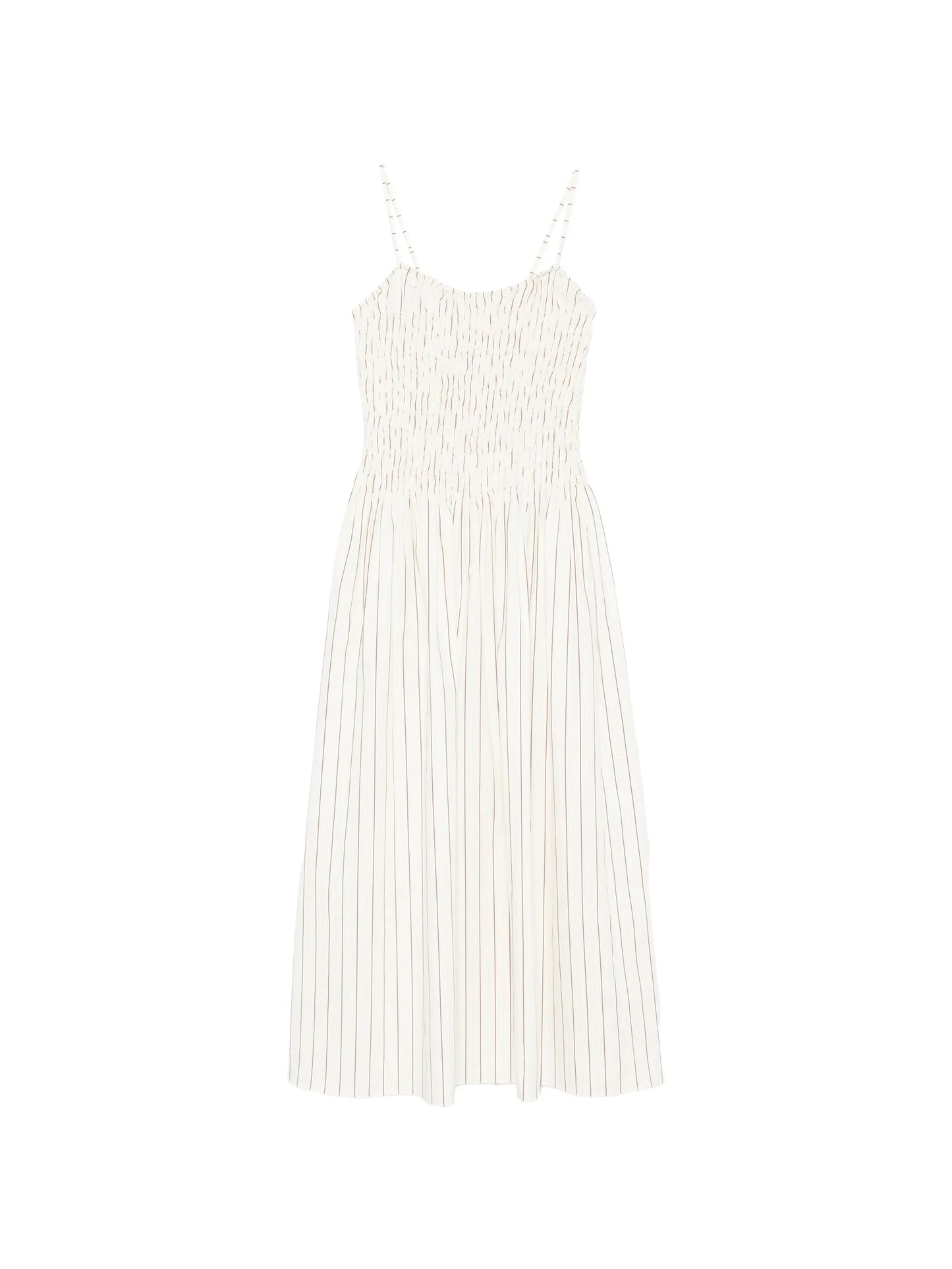 Araceli striped shirred maxi dress