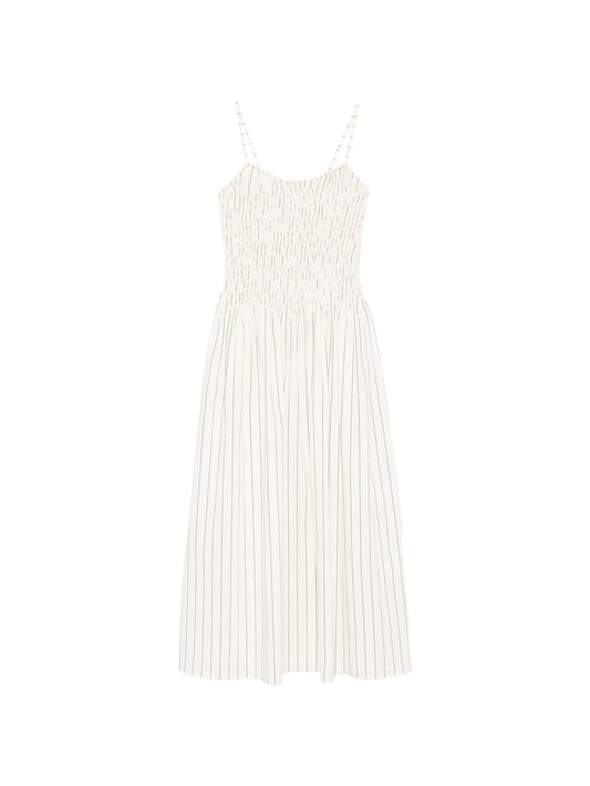 Araceli striped shirred maxi dress