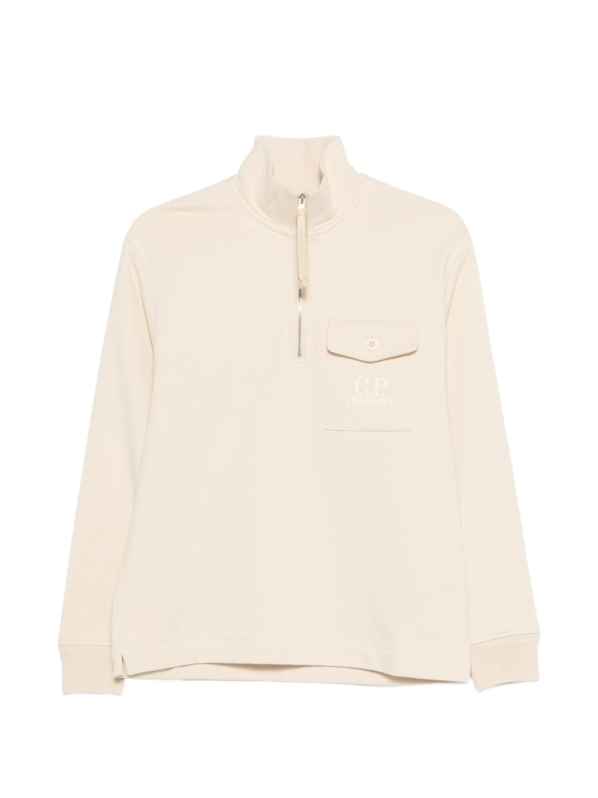 Diagonal Raised quarter-zip logo-detail sweatshirt