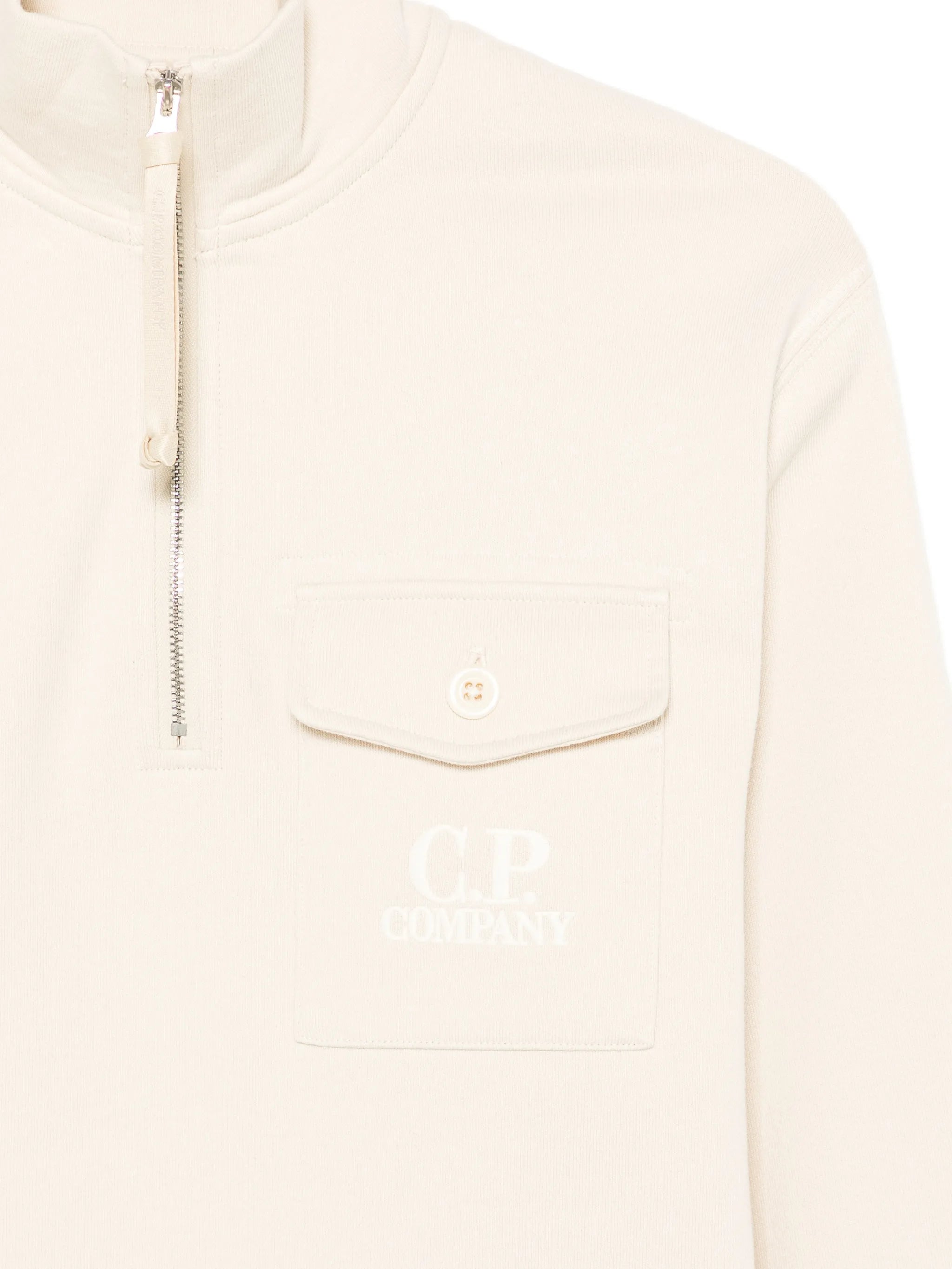 Diagonal Raised quarter-zip logo-detail sweatshirt