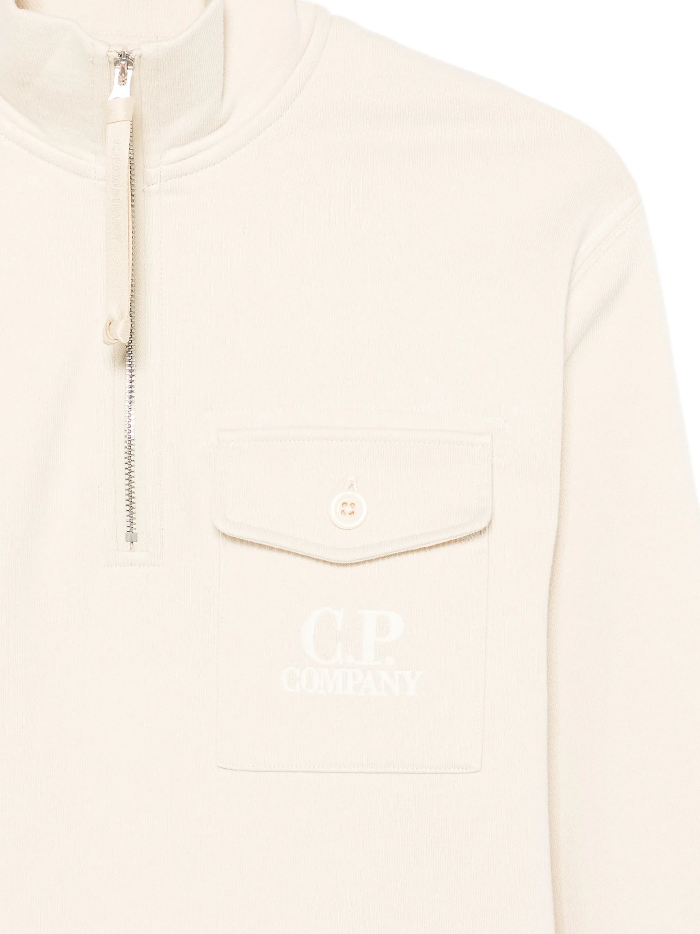 Diagonal Raised quarter-zip logo-detail sweatshirt