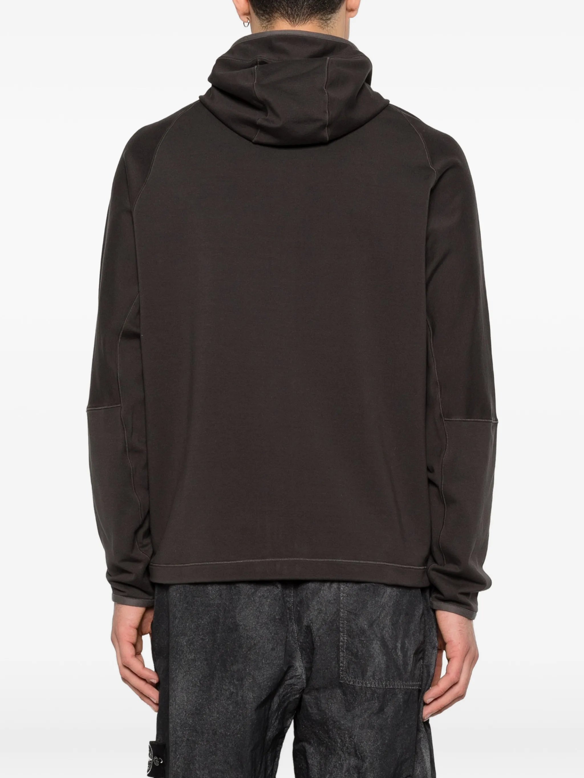 zip-up hooded sweatshirt