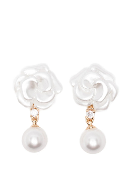 flower pearl earrings