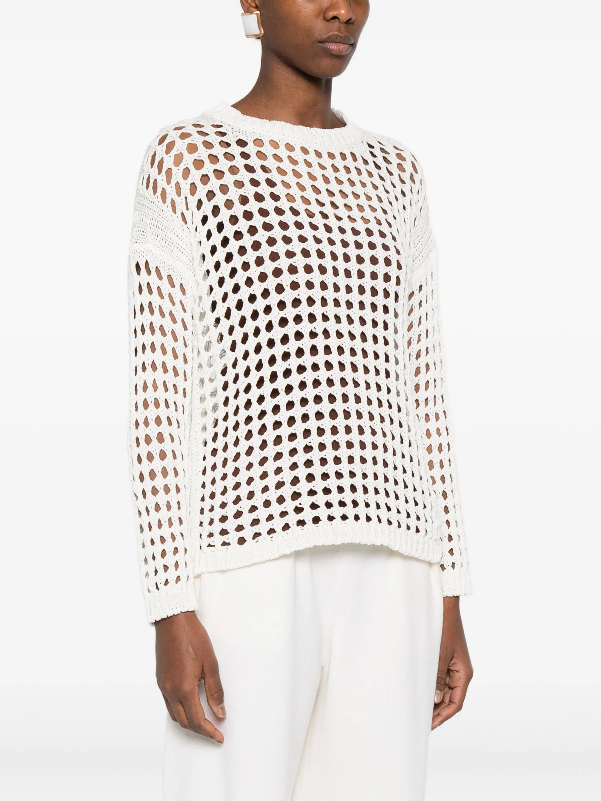white sweater