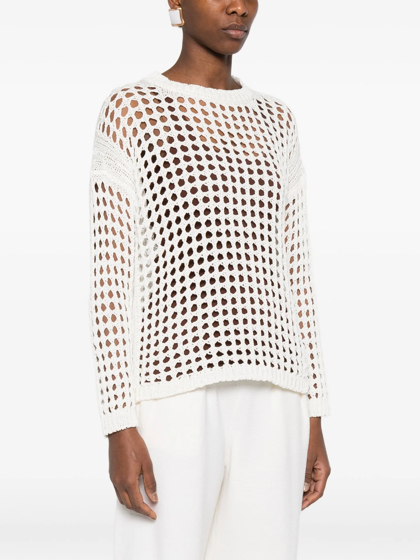 white sweater