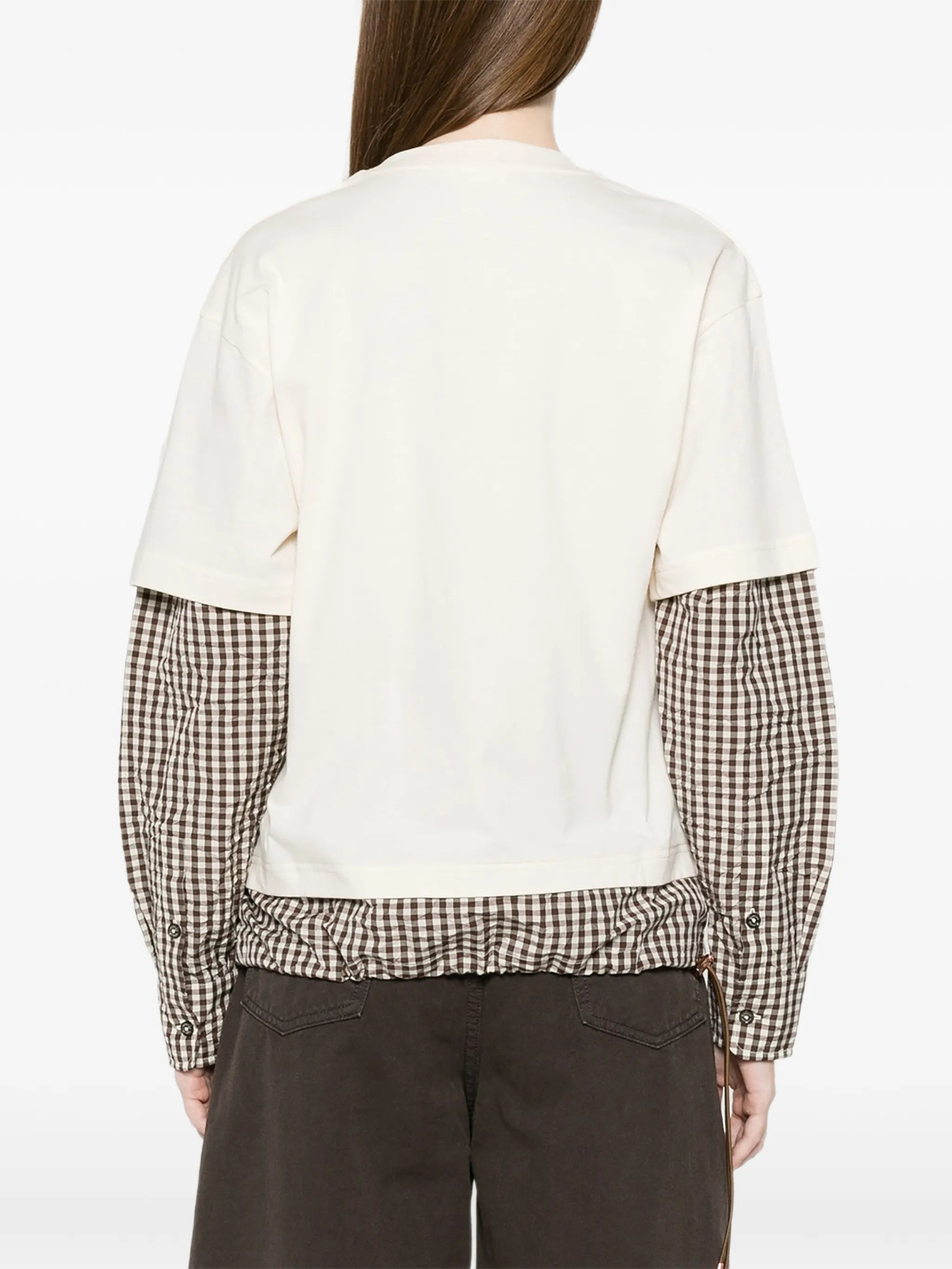 gingham layered T-shirt