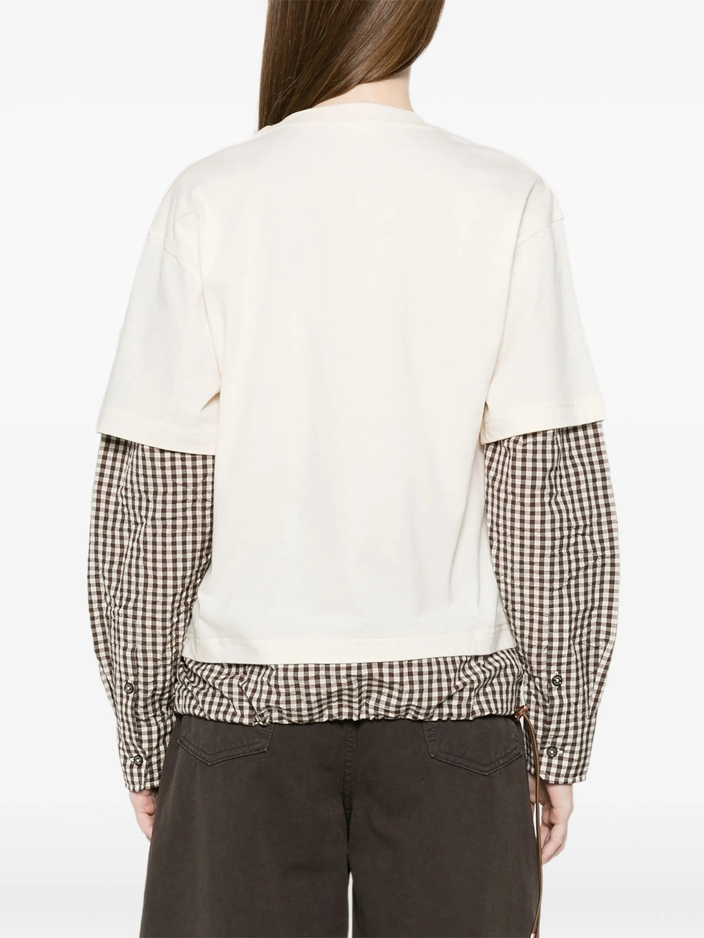 gingham layered T-shirt