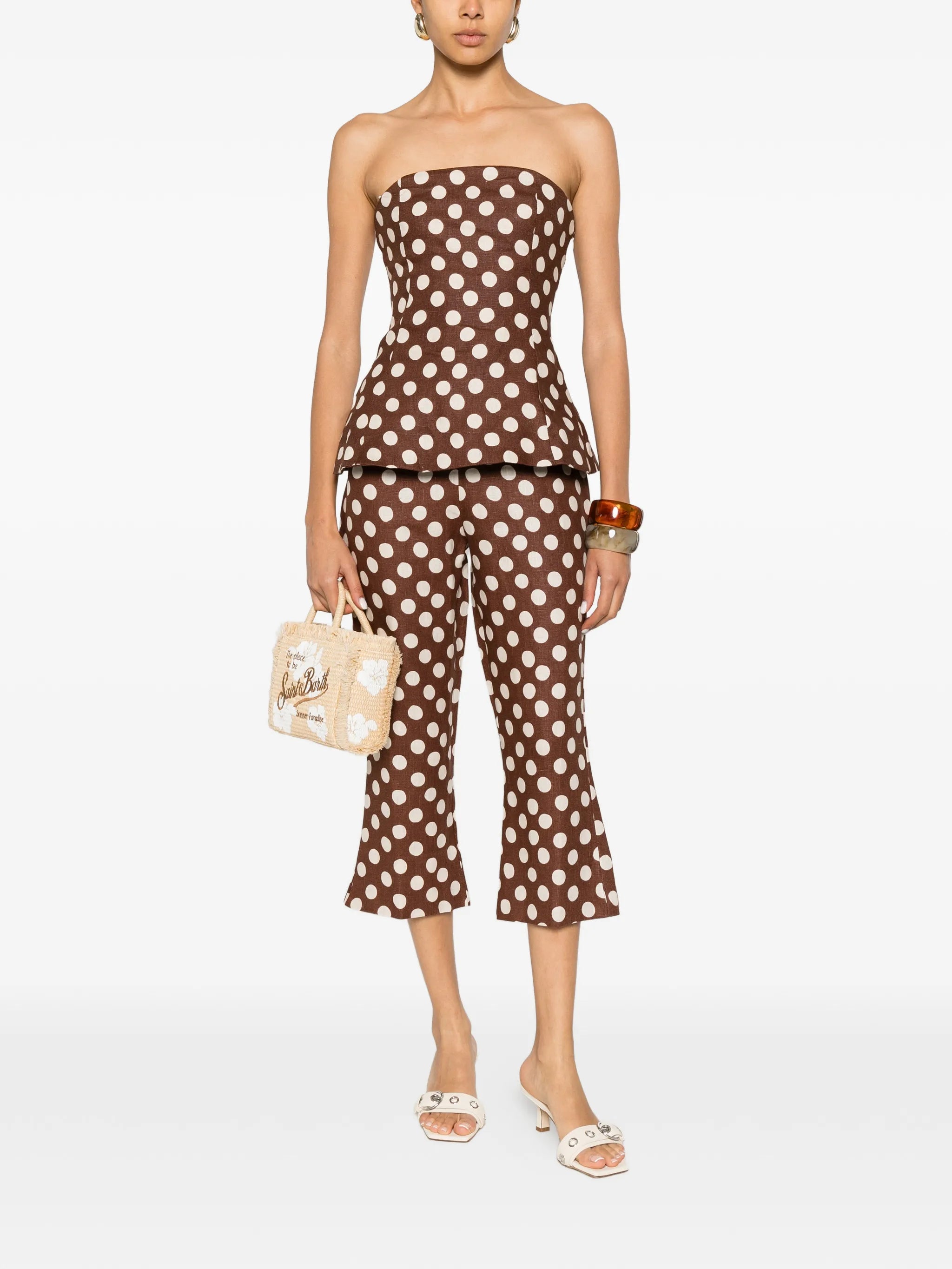 Petro polka-dot bandeau top