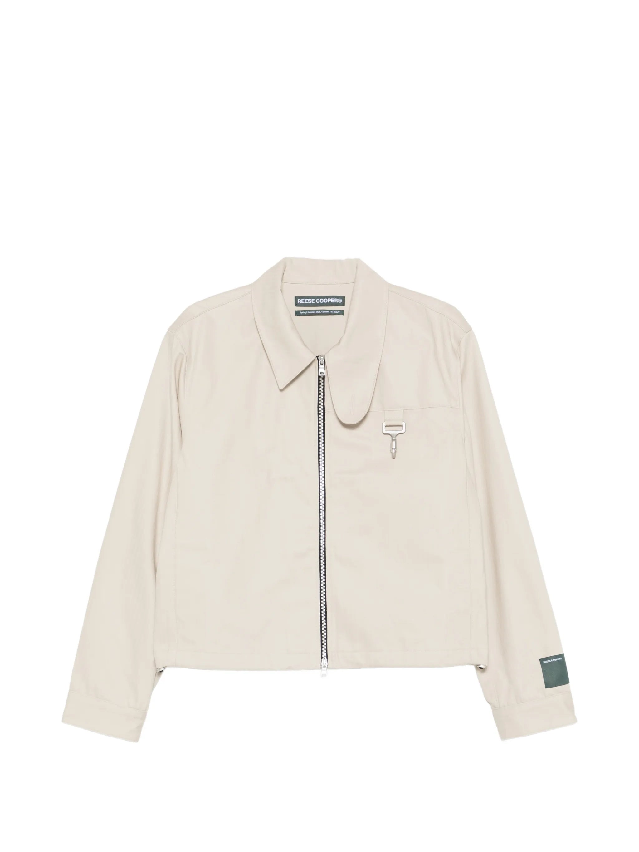 herringbone zip-up jacket