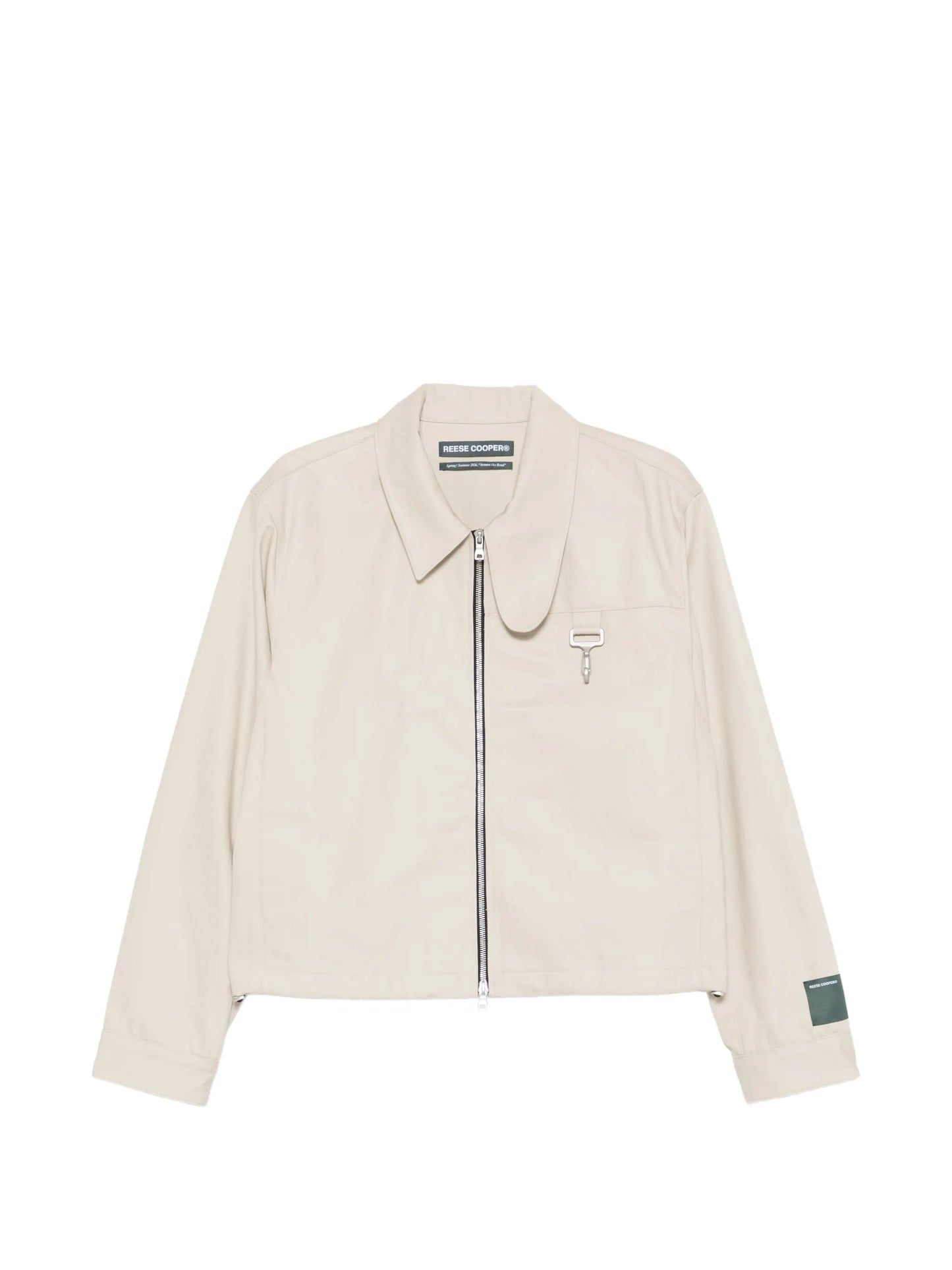 herringbone zip-up jacket