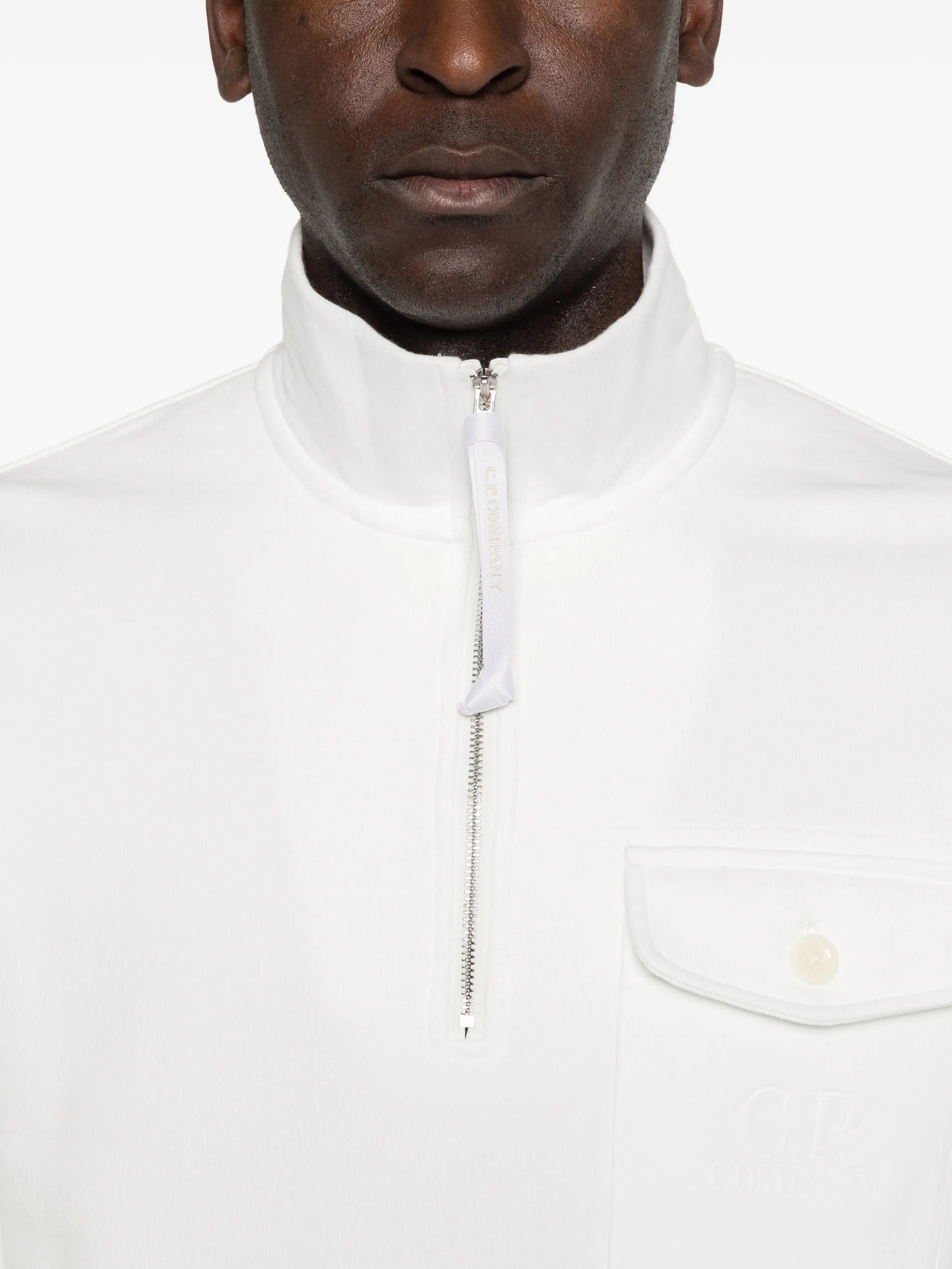 haf-zip chest-pocket sweatshirt