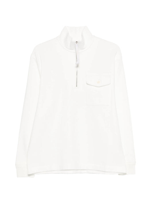 haf-zip chest-pocket sweatshirt