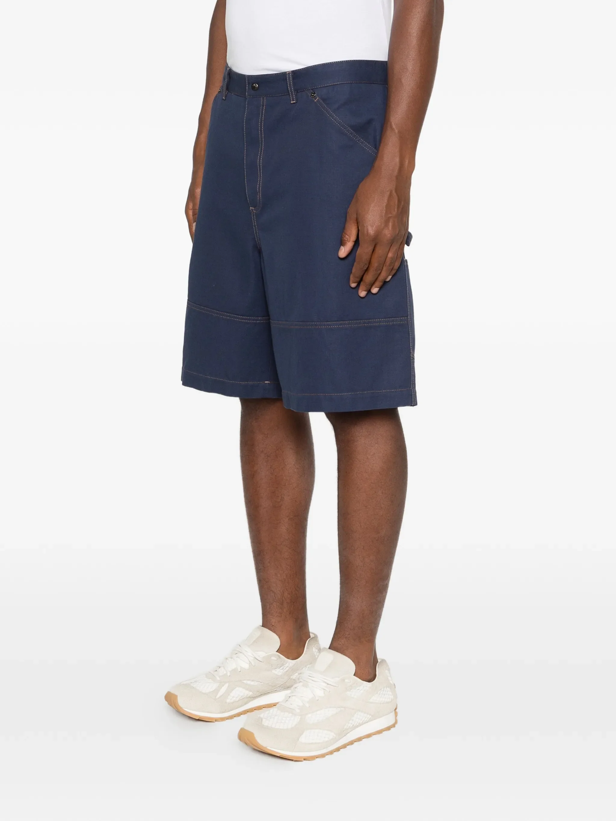 linen  cotton gabardine cargo shorts