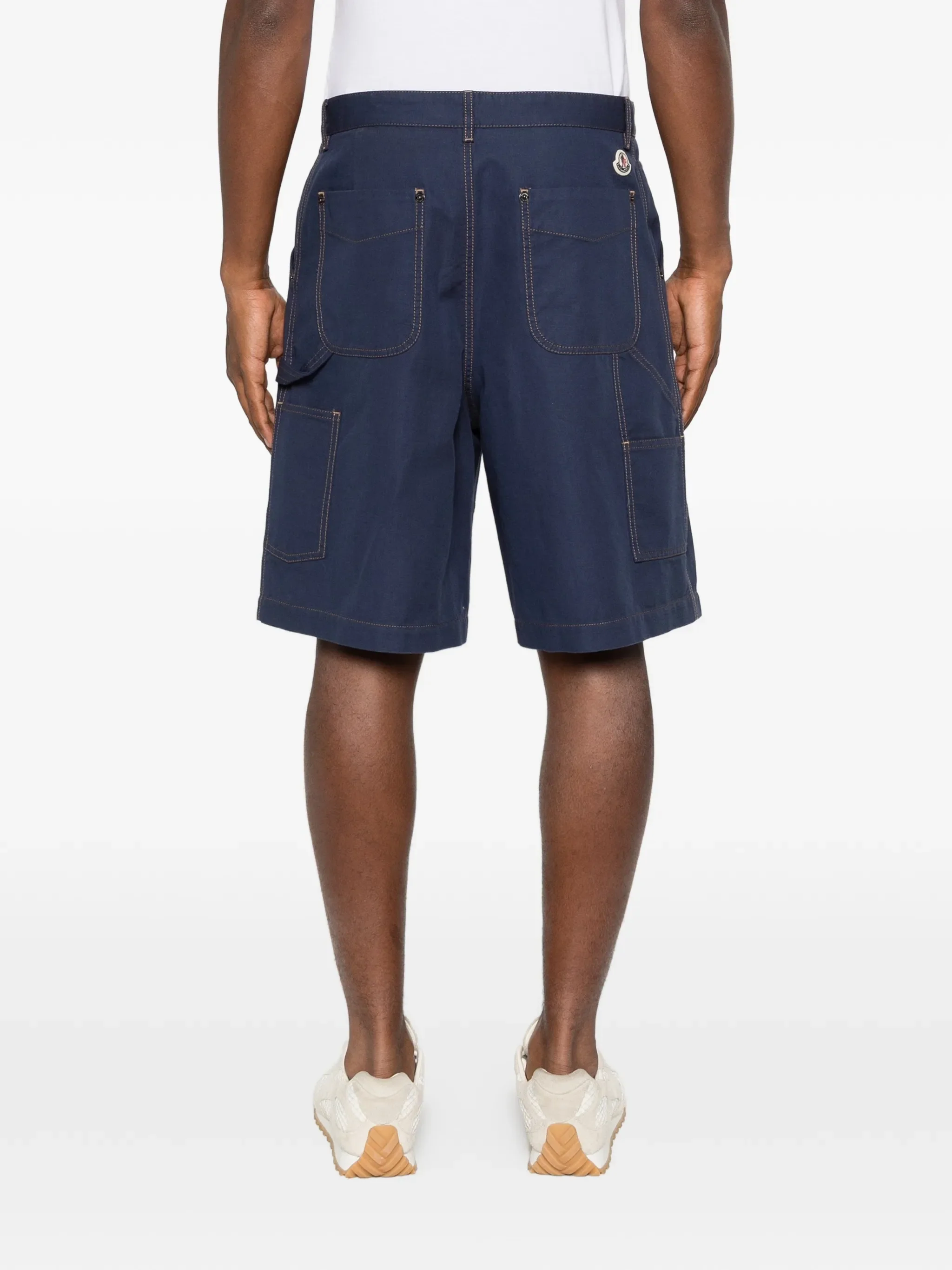 linen & cotton gabardine cargo shorts