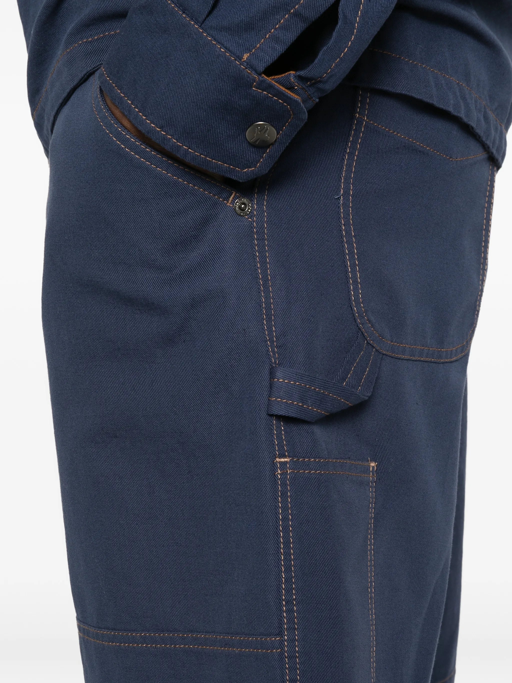linen cotton gabardine cargo shorts