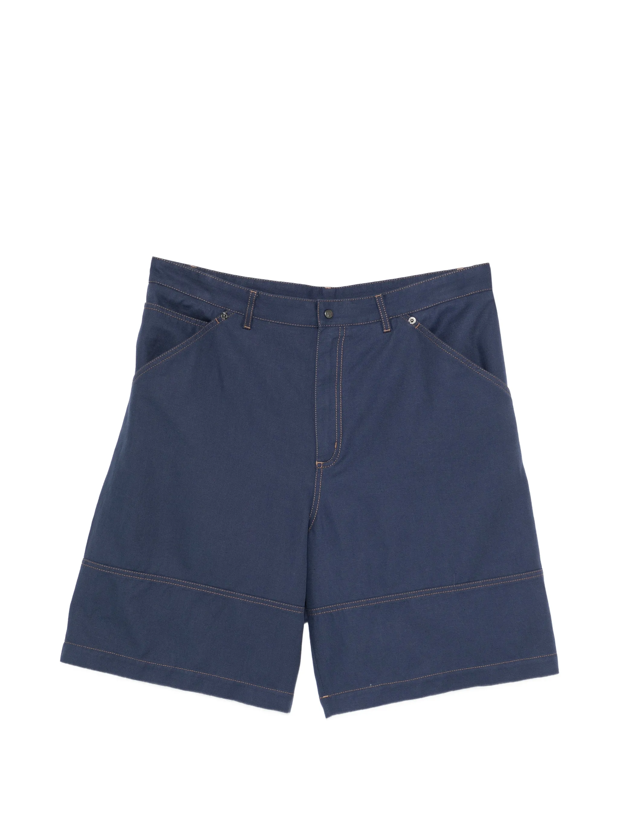 linen  cotton gabardine cargo shorts