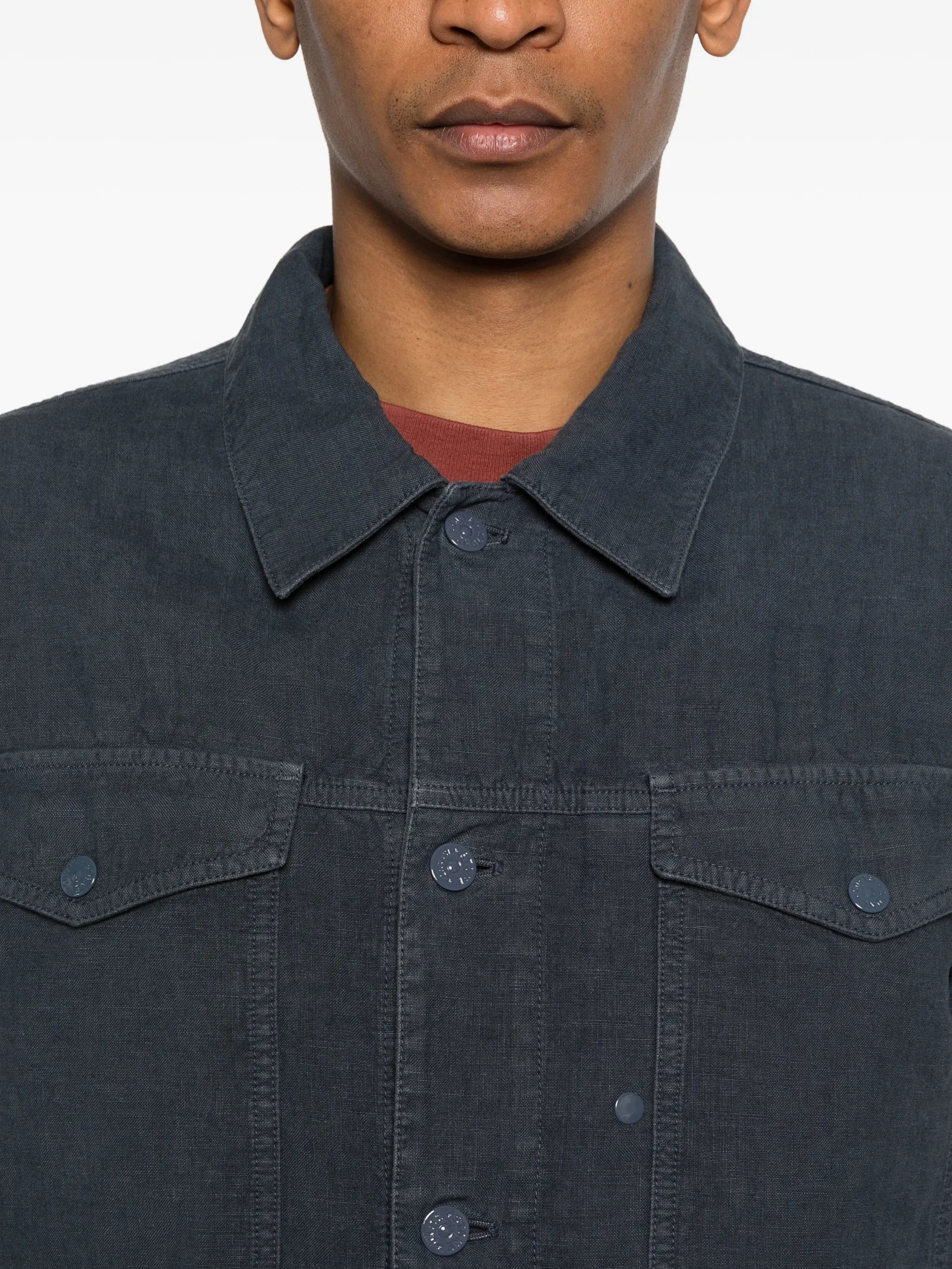 buttoned flap-pocket jacket