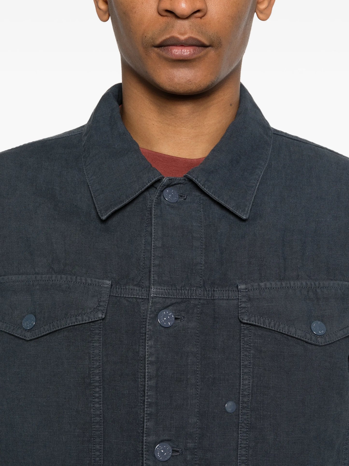 buttoned flap-pocket jacket