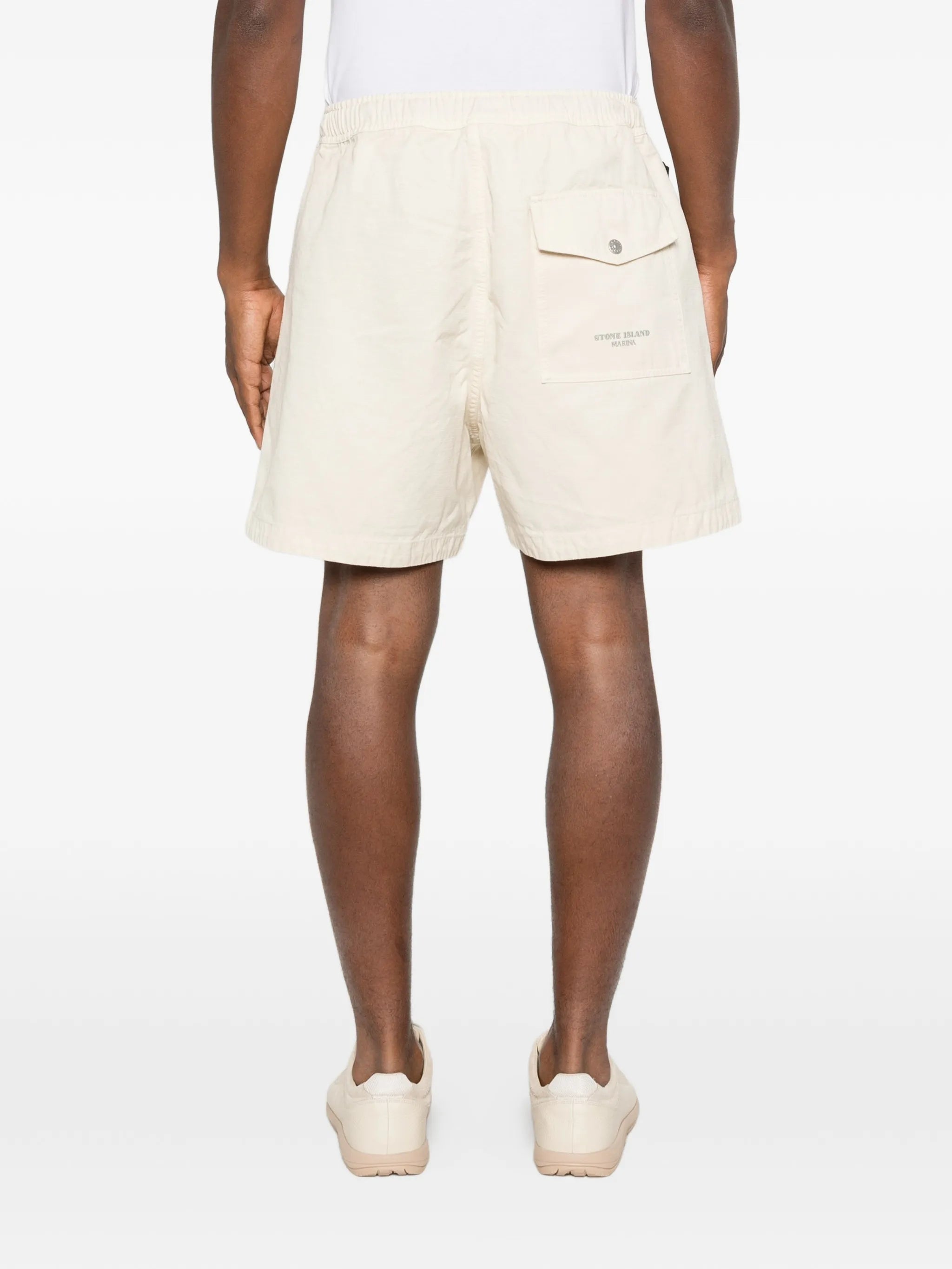 belted elasticated-waistband shorts