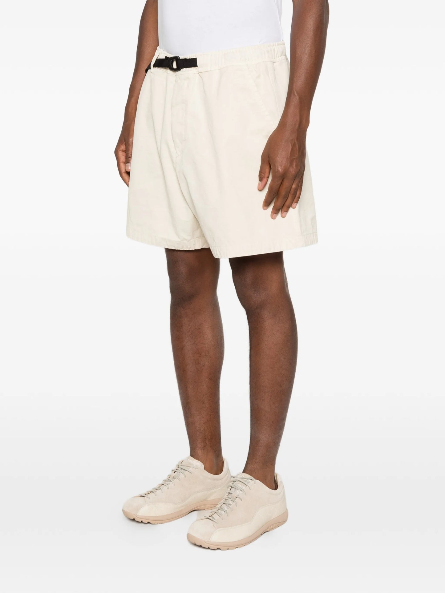 belted elasticated-waistband shorts