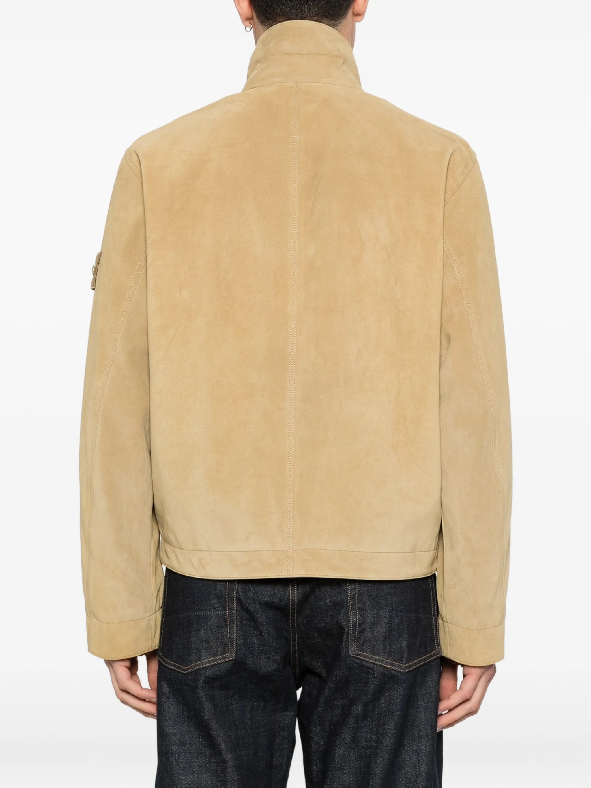 Compass logo suede jacket