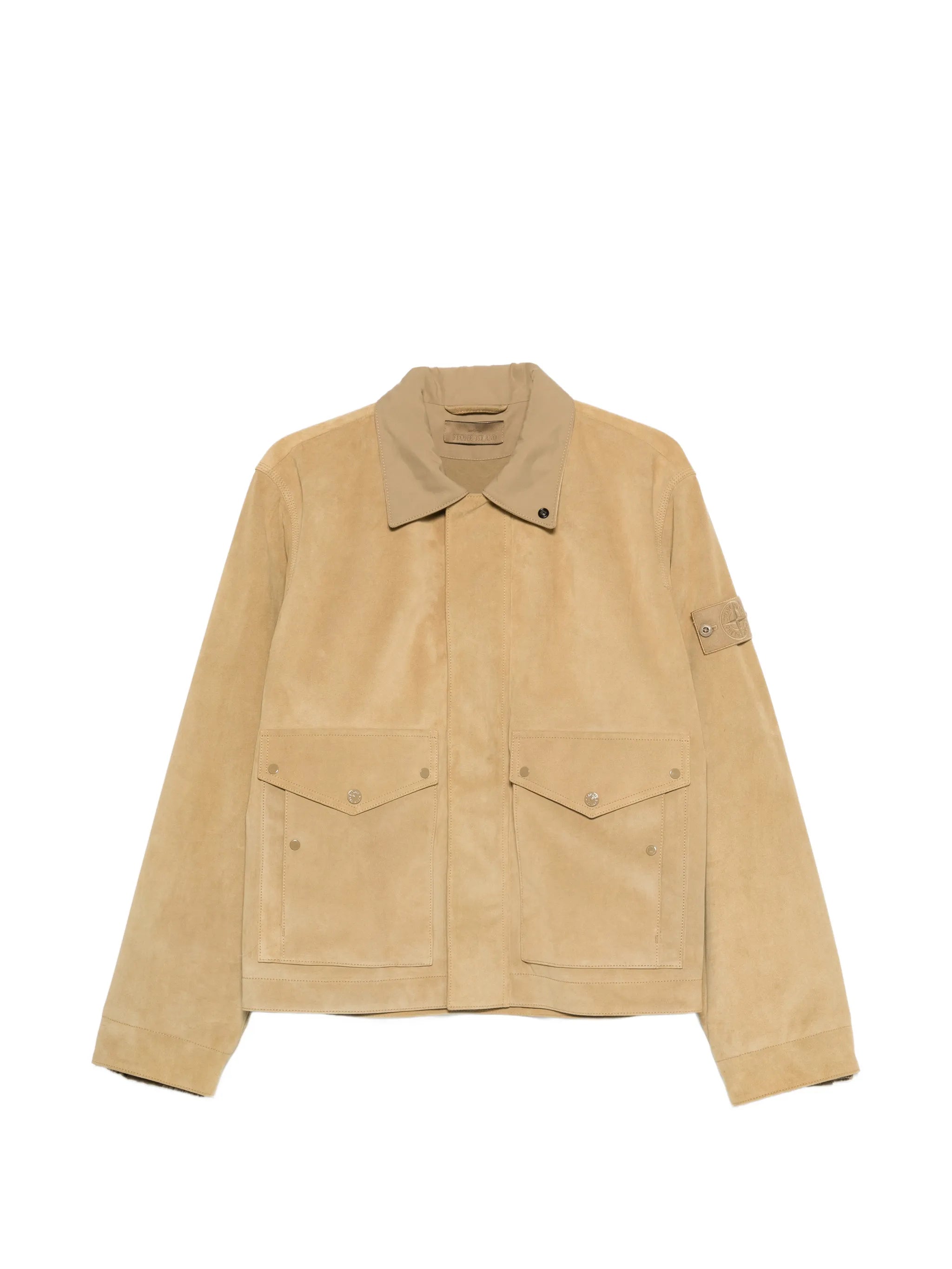 Compass logo suede jacket
