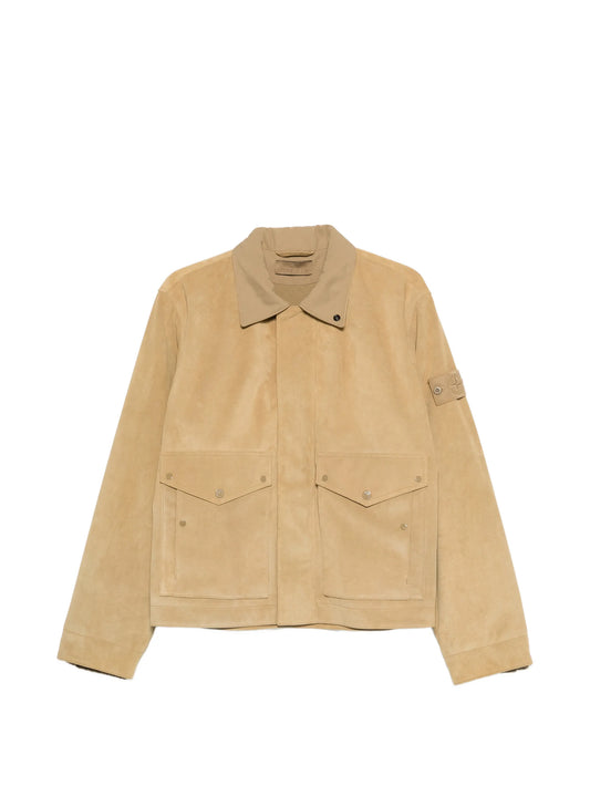 Compass logo suede jacket